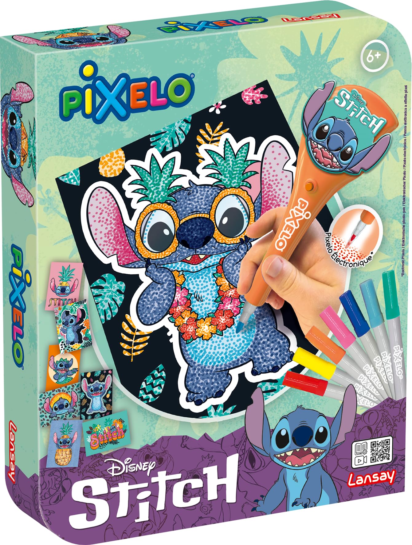 PIXELO - Zestaw Disneya: Stitch - Tworzy piękne kolorowe rysunki w kilka chwil - kreatywna i zabawna aktywność dla dzieci - Kreatywny wypoczynek - Rozwija wyobraźnię - 6+