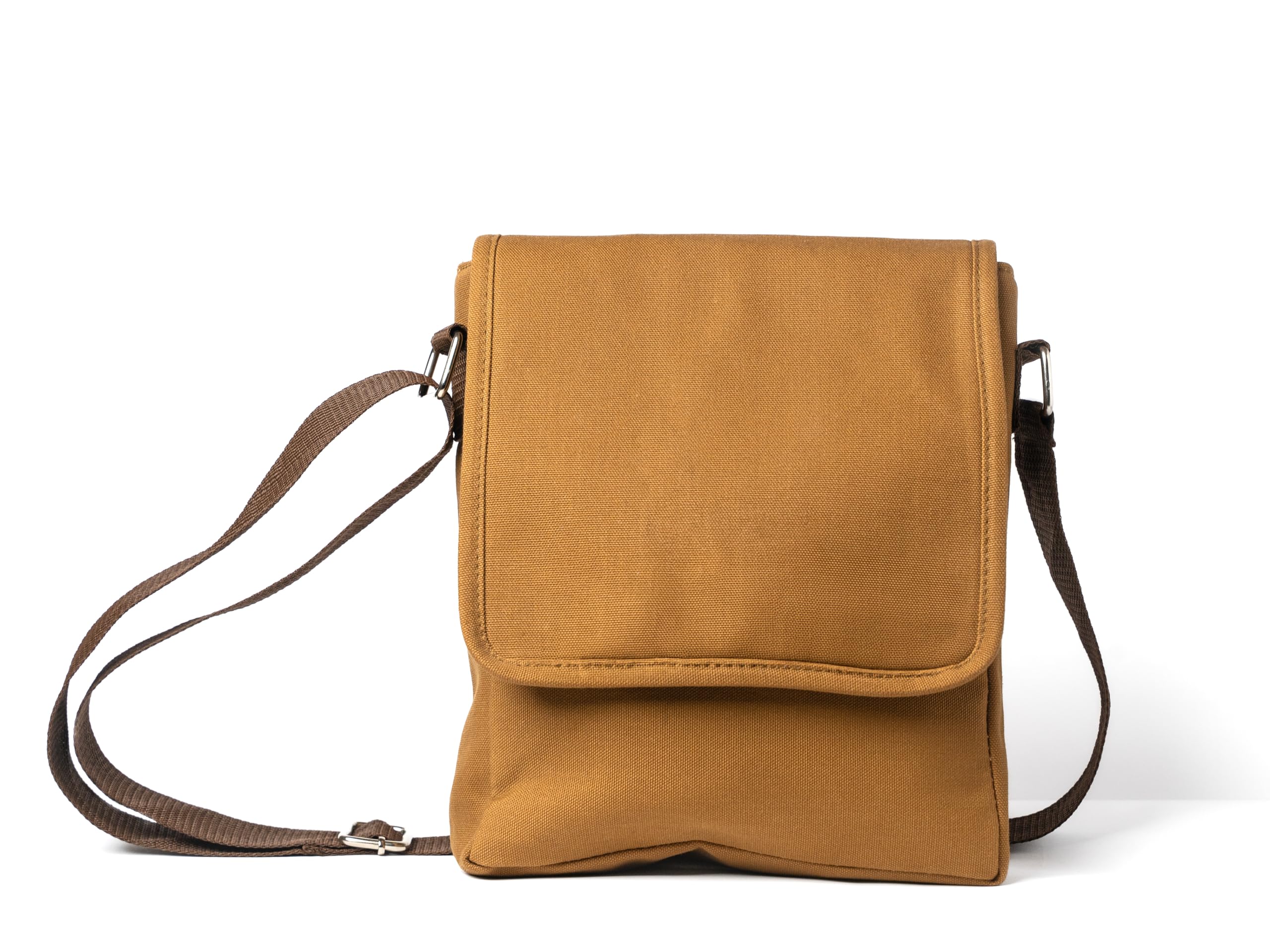 Canvas Sling Bag with Adjustable Strap Cross Body Travel Office Business Satchel Messenger One Side Shoulder Bag for Men & Women - Brown-image-43