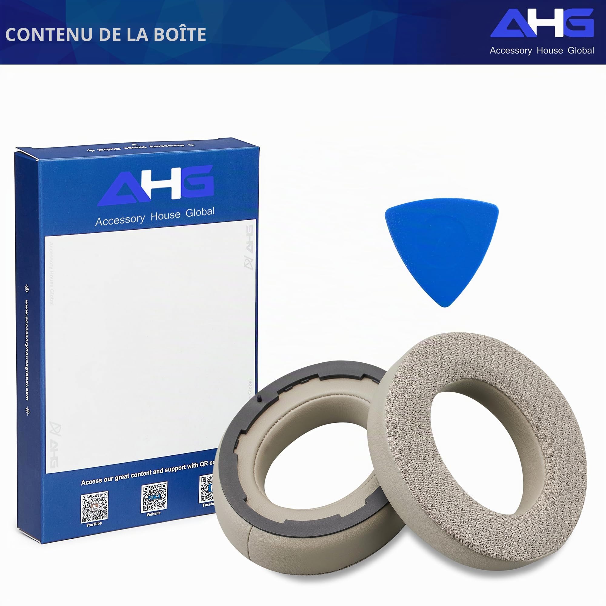 AHG Accessory House Global Coussinets en gel rafraîchissant compatibles avec les casques Focal bathys et Bathys MG (Dune) Facile à installer soi-même | Gel frais | Confort extra épais | Matériaux de