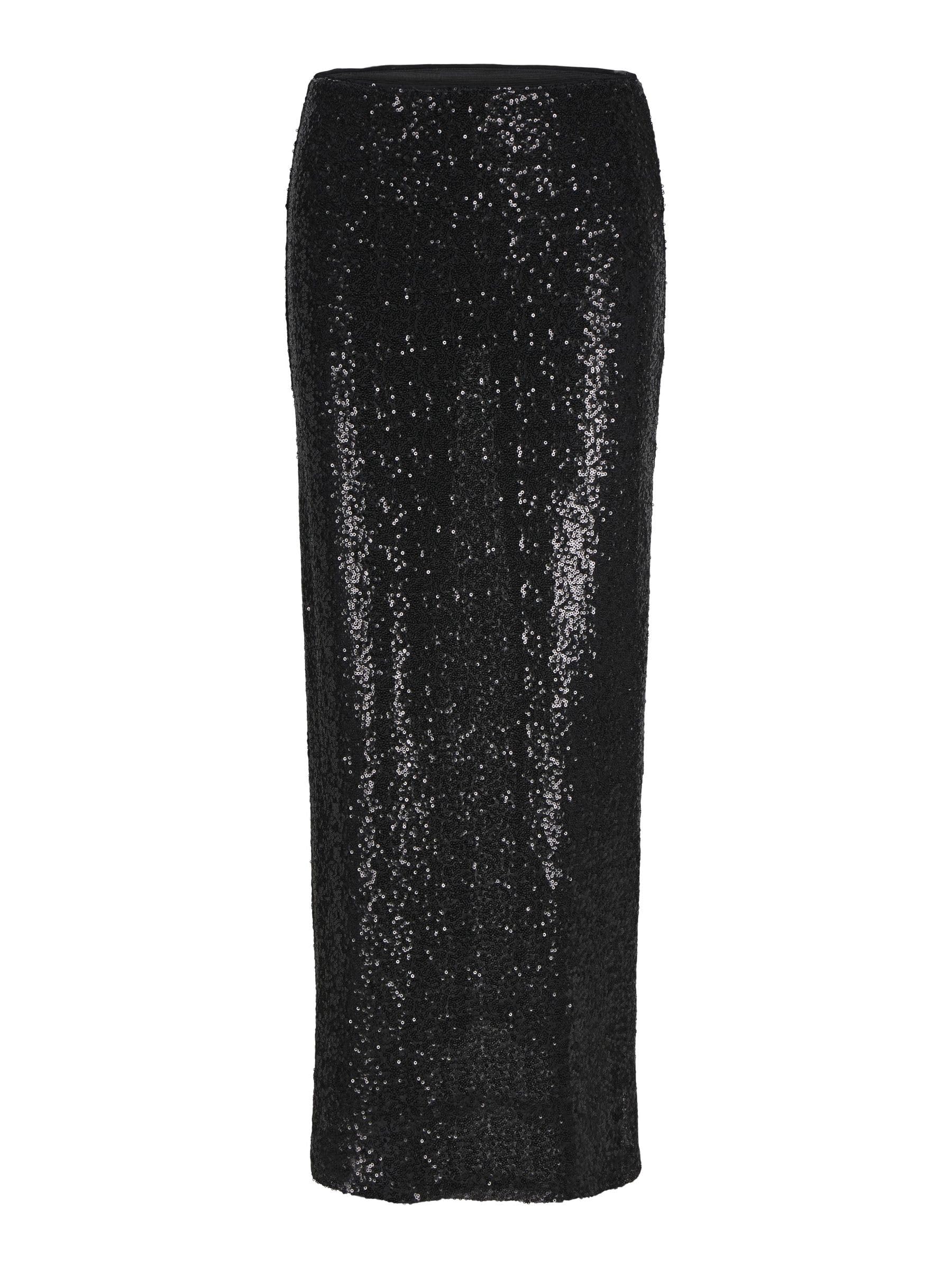 Jack&Jones Damen JXMIA Sequin Skirt WVN Rock, Black, Large