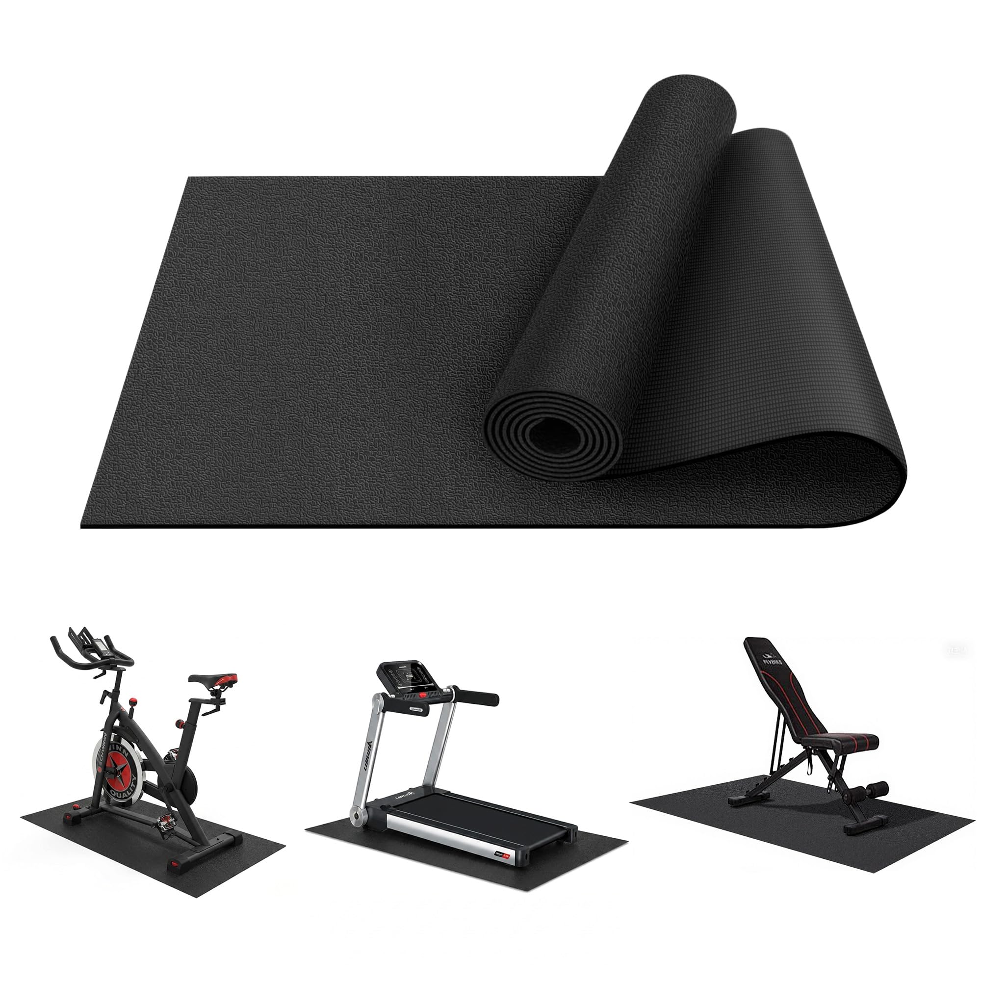 Stepwaver Bodenschutzmatte Laufband, Laufmatte Für Teppich & Hartböden, Laufband Matte Schalldämmend, Hochdichte, Faltbare Unterlegmatte Für Fitnessgeräte, Bike & Elliptical