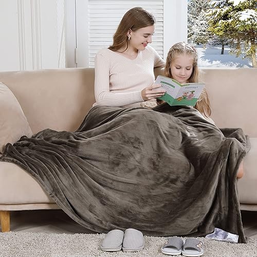 Miniatura 5 de FairOnly Manta térmica eléctrica manta eléctrica de franela de 2 lados con 5 niveles de calefacción y 4 horas de apagado automático manta térmica