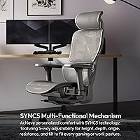 Vista 3 de ThunderX3 XTC Ergonomic Office Chair, for Adults Gaming Chair, High Back Desk Chair, Synchronous Tilt, Self-Adjusting Lumbar Support and Backrest