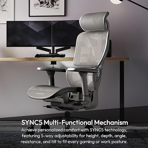 Miniatura 4 de ThunderX3 XTC - Silla de oficina ergonómica para adultos, silla de juegos para adultos, silla de escritorio con respaldo alto, inclinación síncrona,