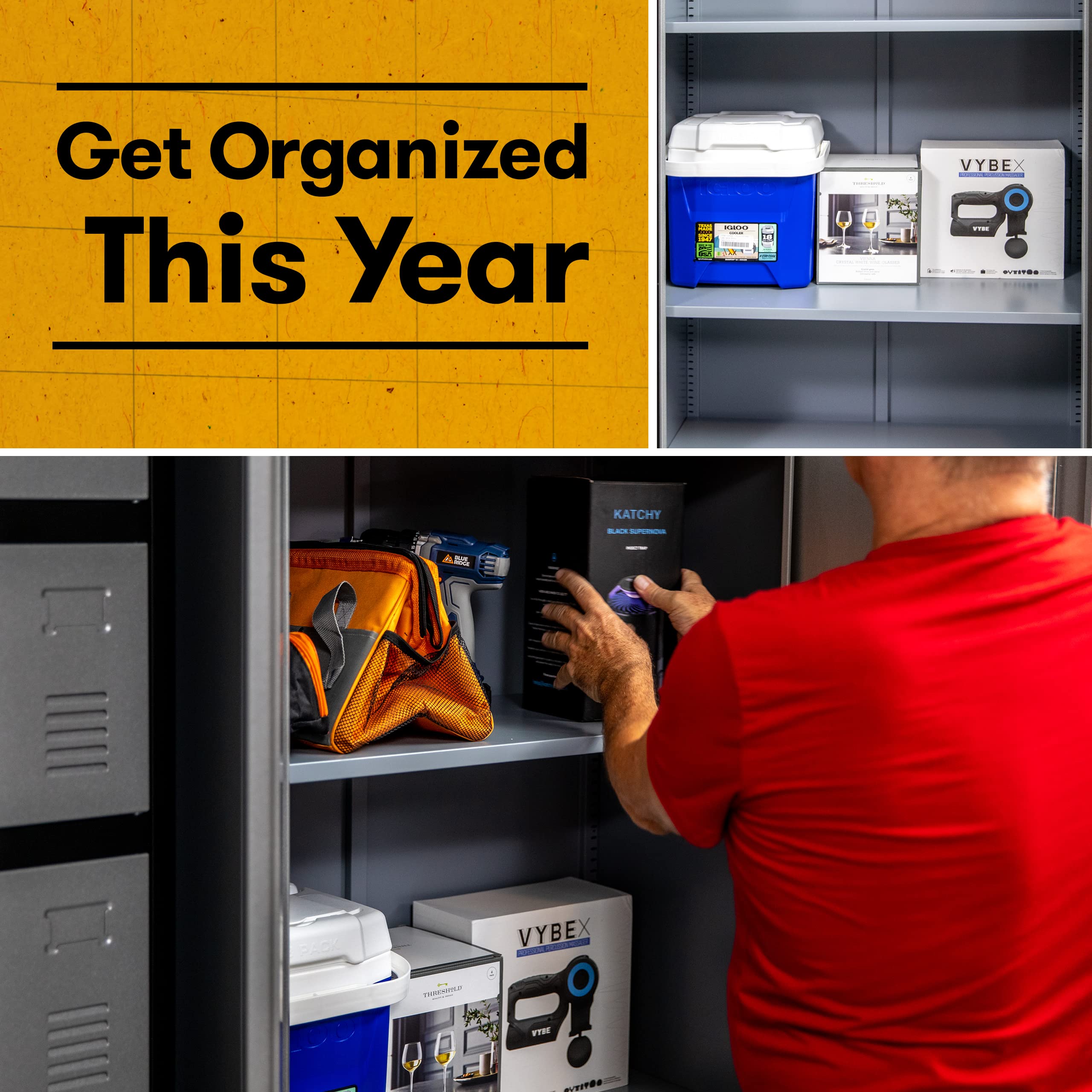 Fedmax Metal Garage Storage 71inch Tall, Large Industrial