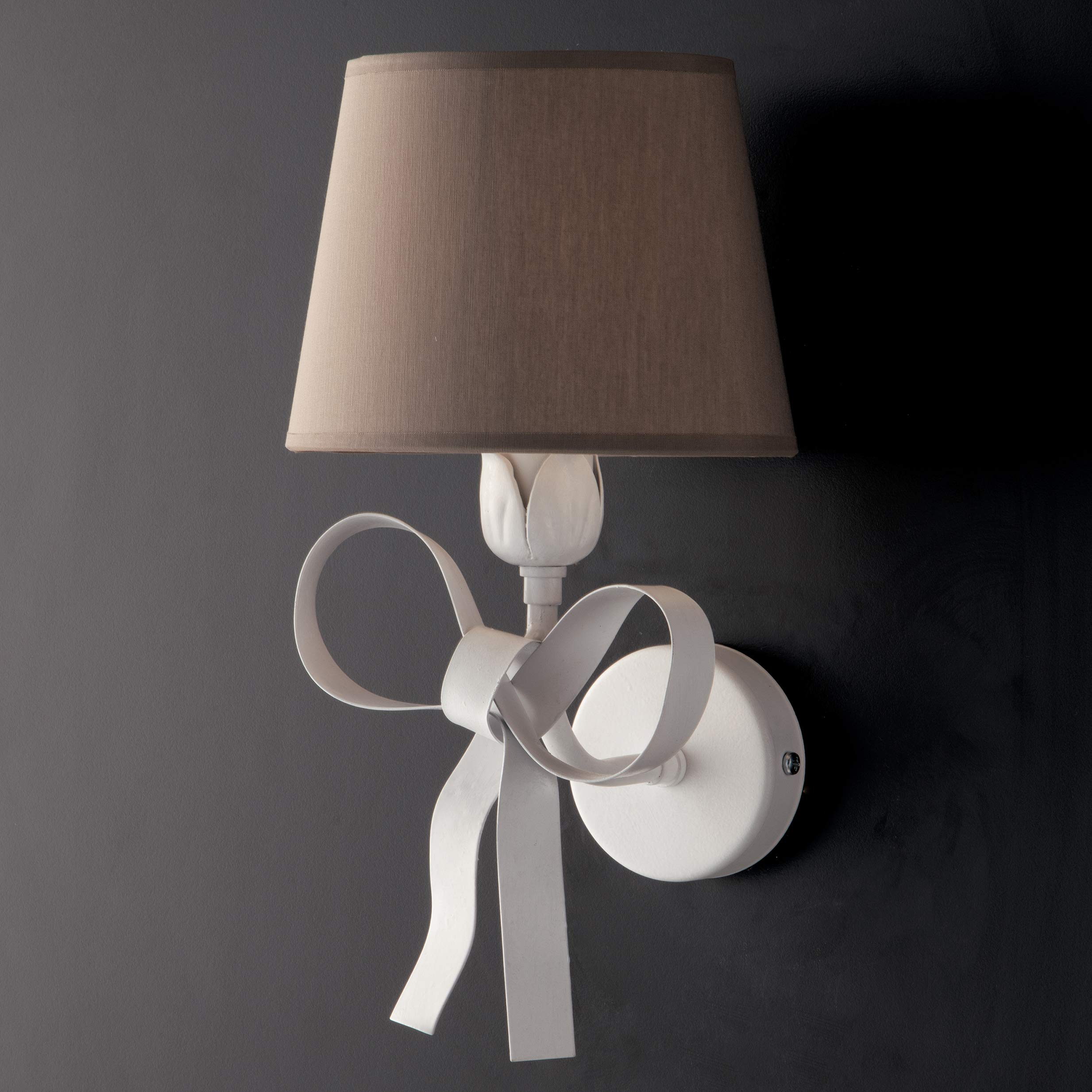 Applique Shabby Con Paralume Tortora Shabby Lucy 1 Luce