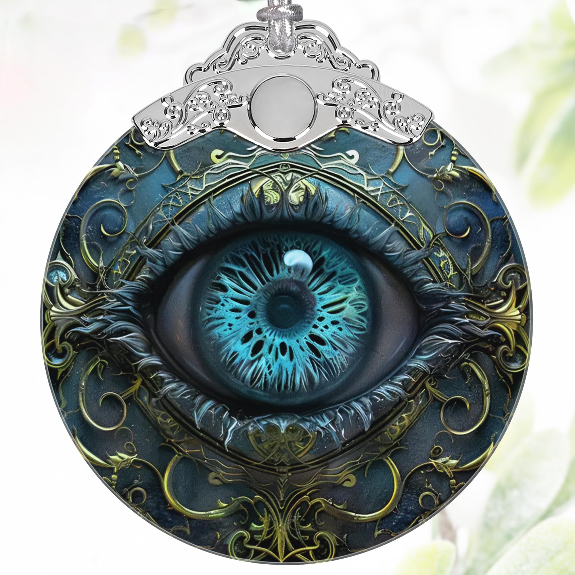 Boule de Noël œil mystique en vitrail de 7,6 cm pour cadeau unique