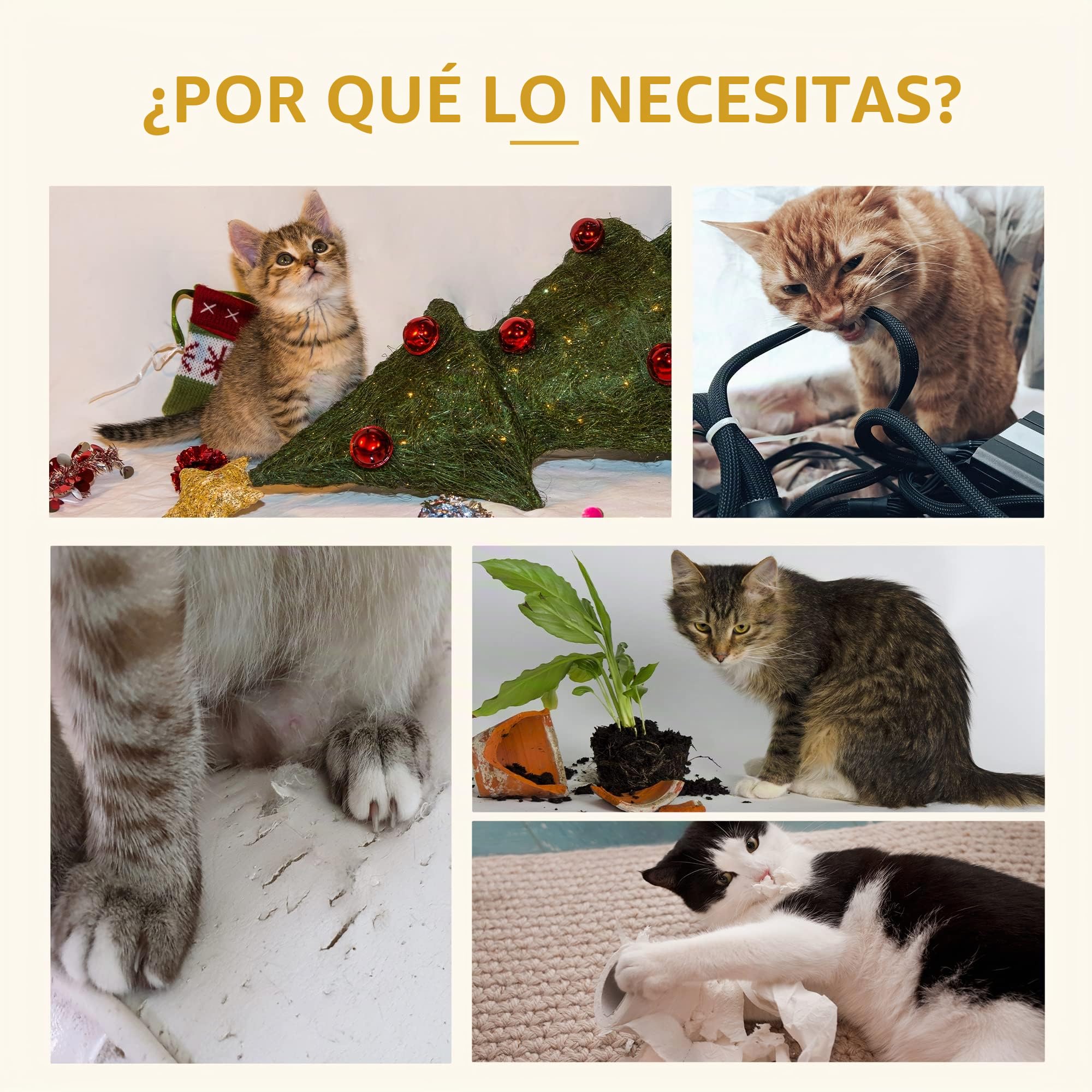 PawHut casa para Gatos con Hamaca, Caja para Gatos con Tronco de sisal, Cueva para Gatos, árbol para Gatos, Centro de Actividades para Gatos, Madera de Abeto, Natural, 70 x 35 x 60 cm