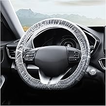 100 Pieces Disposable Car Steering Wheel Cover, Plastic Steering Wheel Cover for Cars with Elastic Against Scratches and Abrasions, Universal Car Steering Wheel Cover for Cars SUV and Truck
