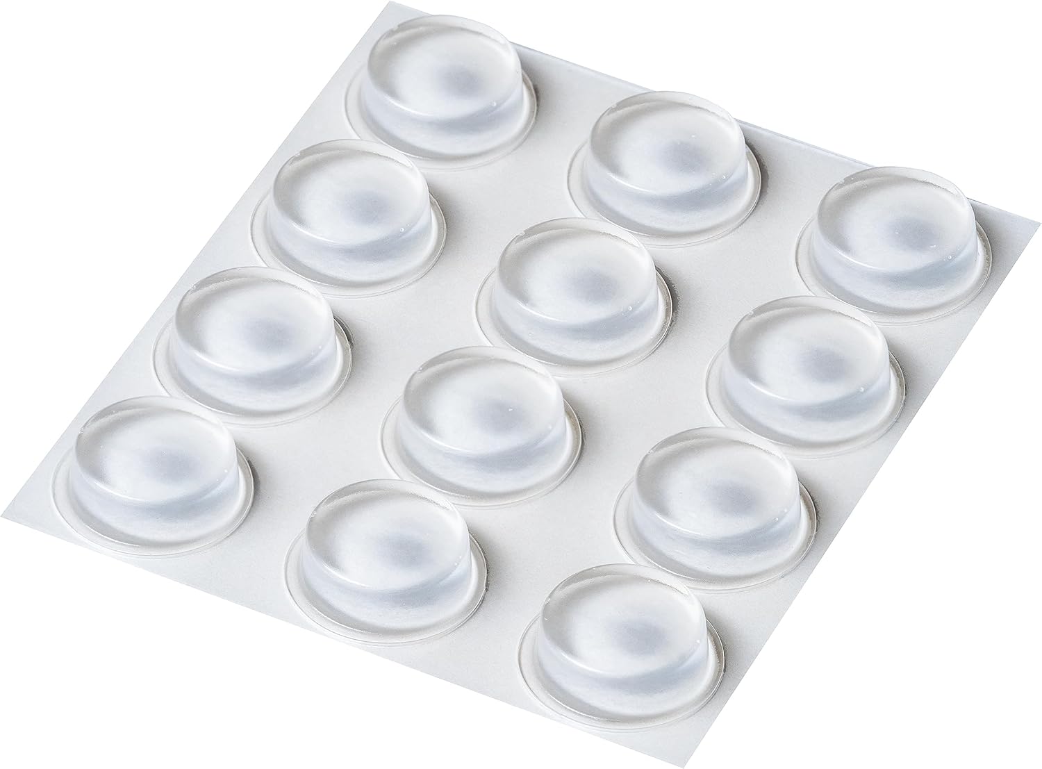 Clear Self Adhesive Flat Bumper, Rubber Feet for Worktop Savers, Chopping Boards, Glass, Crafts - 20mm x 6.2mm (12)