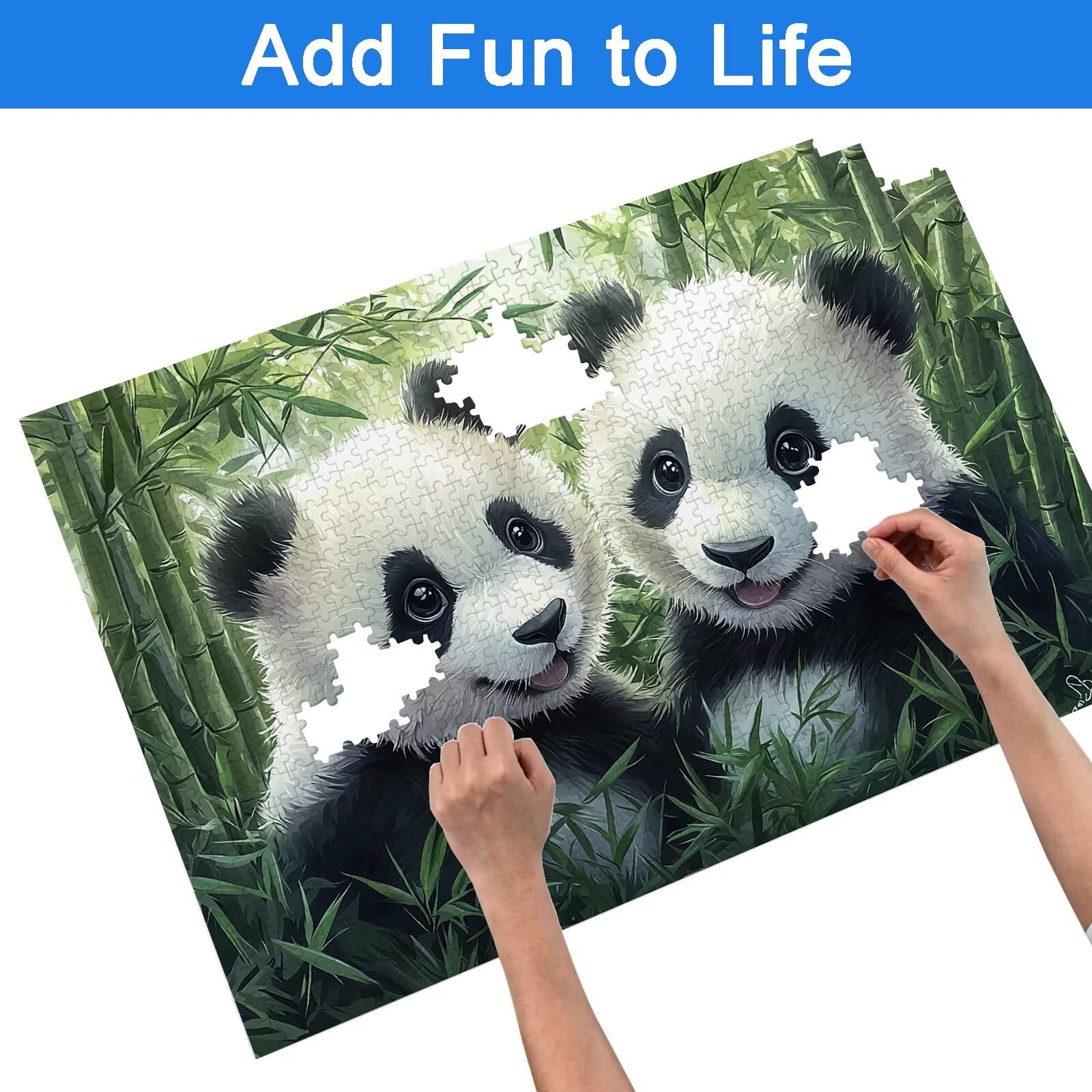 Puzzle 1500 Pièces Animal, Puzzle 1500 Pièces Adultes et Enfants, Puzzles Bois avec Une Boîte d'emballage Exquise, Jeu Éducatif Puzzles Panda, Decoration Maison, Cadeau Femme, Cadeau Homme, -8925