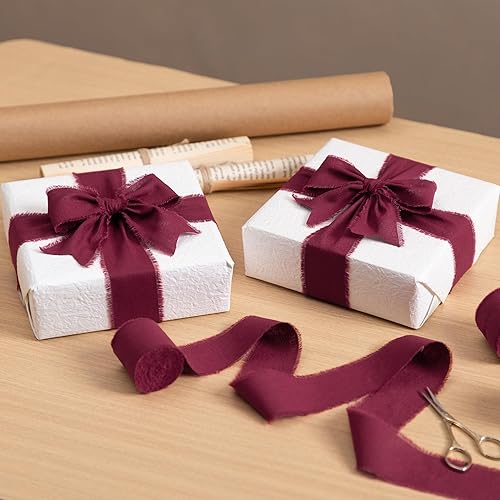 Miniatura 10 de Cinta verde cazador de 1-12 x 15 yardas hechas a mano de algodón deshilachado con flecos para manualidades, ramos de flores, boda, árbol de Navidad,