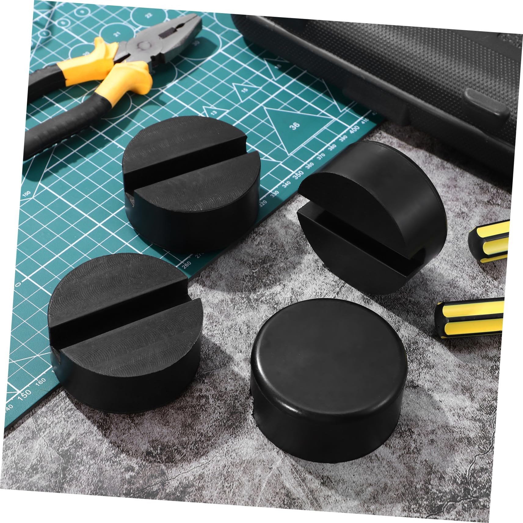 Ciieeo 2 Set Tampone Gomma Per Cric Auto Per Sollevatori Protezione Per Utilizzo Officina Accessorio Per Camper Veicoli Rv 4 Pezzi * 2