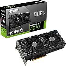 ASUS Dual GeForce RTX 4070 OC Edition 12GB GDDR6X (PCIe 4.0, 12GB GDDR6X, DLSS 3, HDMI 2.1, DisplayPort 1.4a, 2.55-slot design, Axial-tech fan design, 0dB technology, and more)