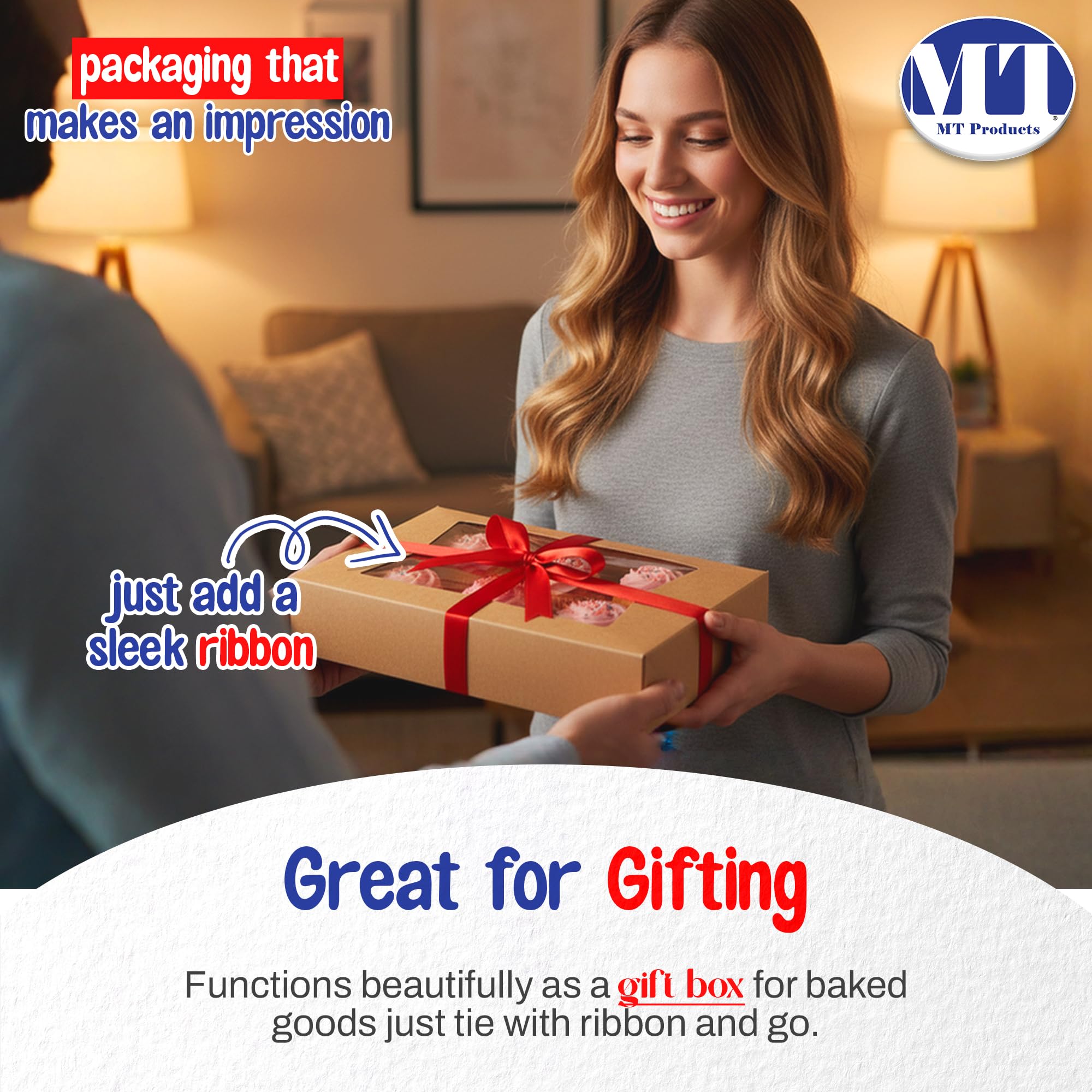Kraft Bakery Boxes with Window - Auto Pop Up -5