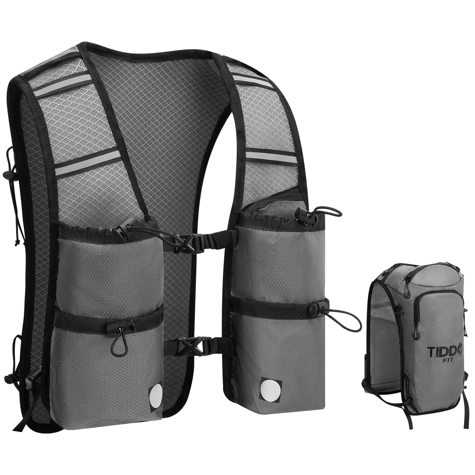 Running Hydration Vest , Lightweight Reflective Running Backpack, Multi Pocket Running Vest for Men & Women, Hiking, Cycling, Marathon & Trail Running (Vest)