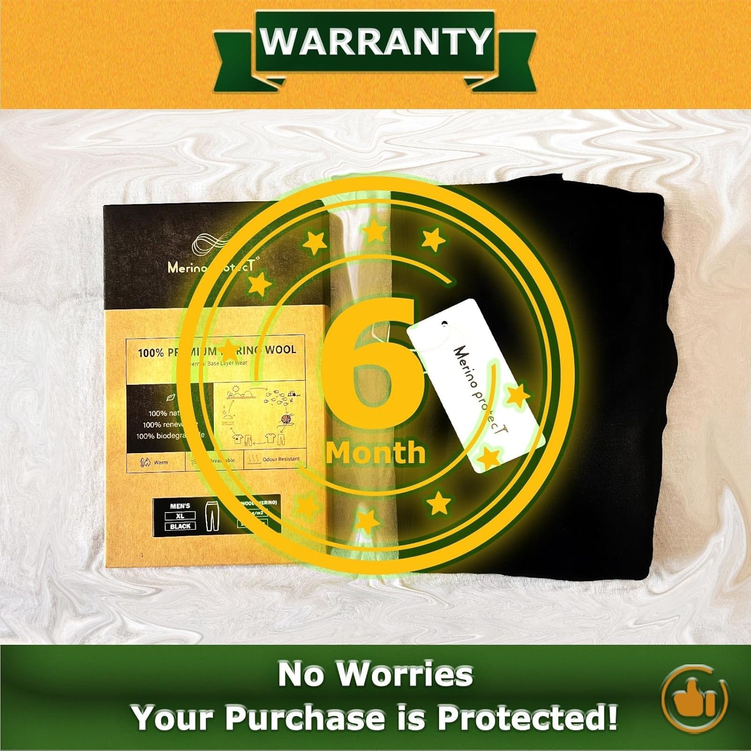 Merino Protect 100% Merino Wool Base Layer Men Thermal Long Underwear Soft Long Johns for Hunting Hiking - Image 7