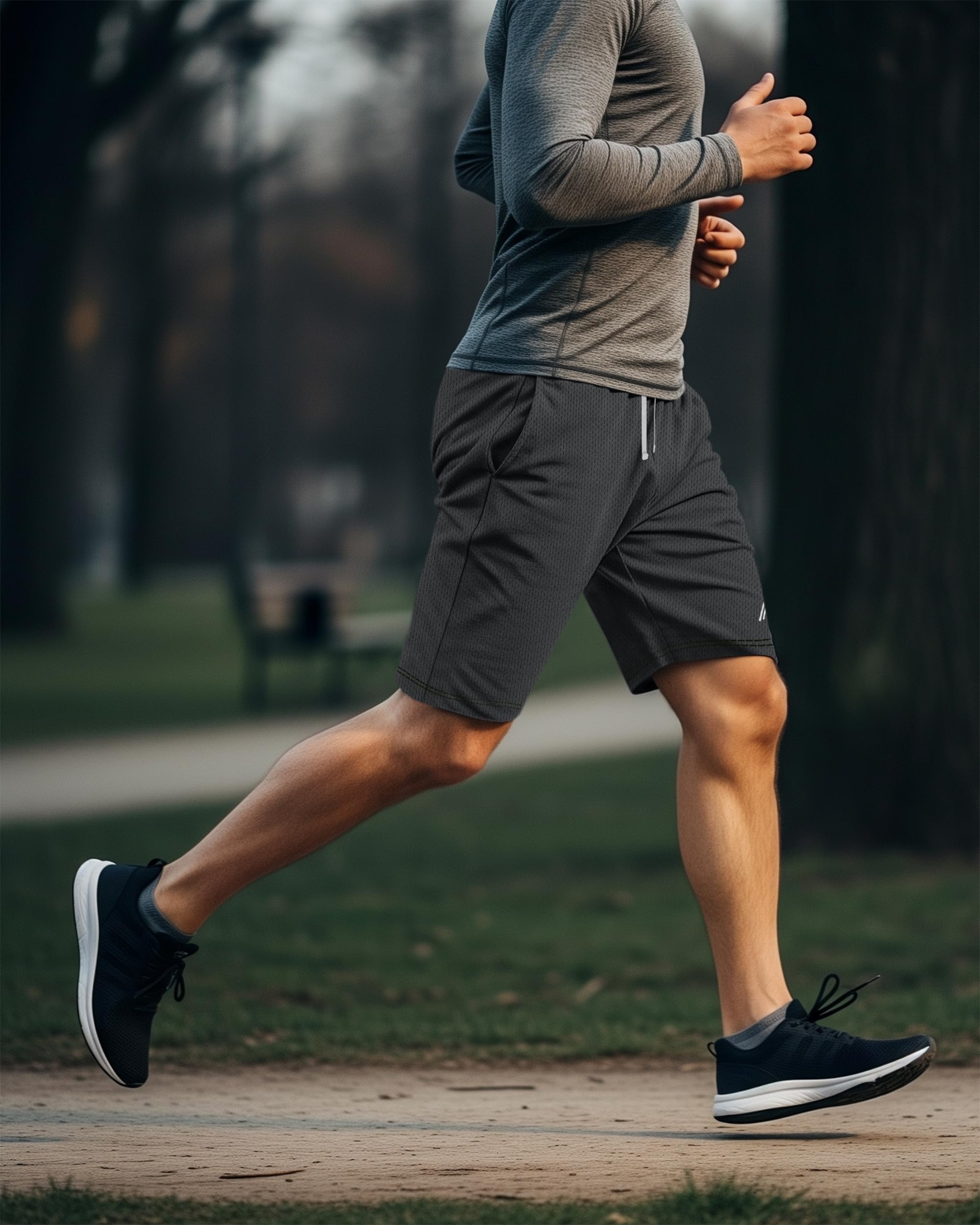 NY Threads Lot de 3 shorts de sport pour homme à séchage rapide et légers avec poches