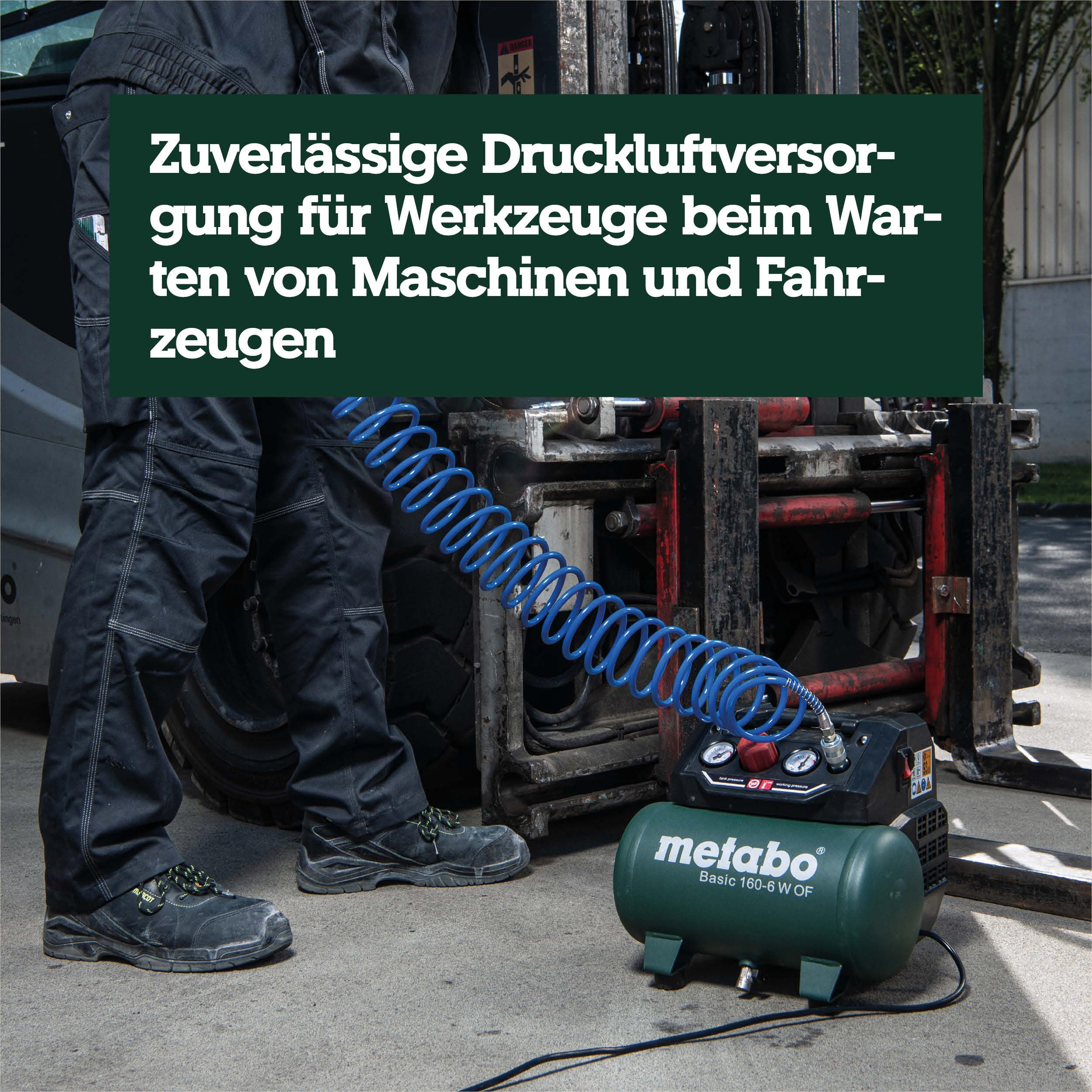 metabo Kompressor Basic 160-6 W OF, 6 l Druckluftkompressor, Tragbar