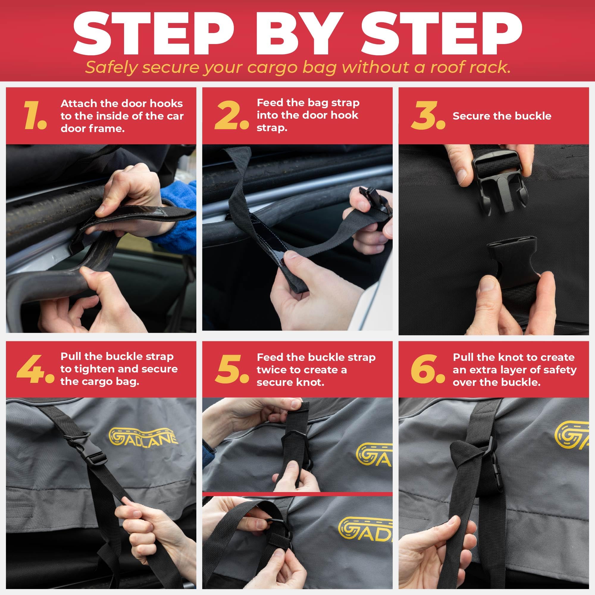 GADLANE Bolsa de Techo para Coche, 400L, Impermeable, para Coches y SUV, con o sin portaequipajes, con 4 Correas Resistentes, Alfombrilla Antideslizante, Bolsa de Almacenamiento (Gris)