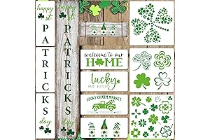 Whaline 10Pcs St. Patrick's Day Shamrock Stencil Template