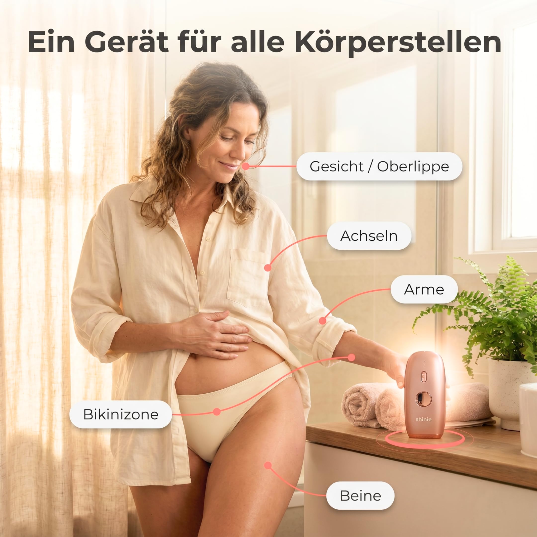 shinie Smart IPL Gerät Haarentfernung 2.0 — Professionelle Dauerhafte und Schmerzfreie Laser Haarentfernung für Zuhause, IPL Technologie — Inkl. Schutzbrille, Rasierer