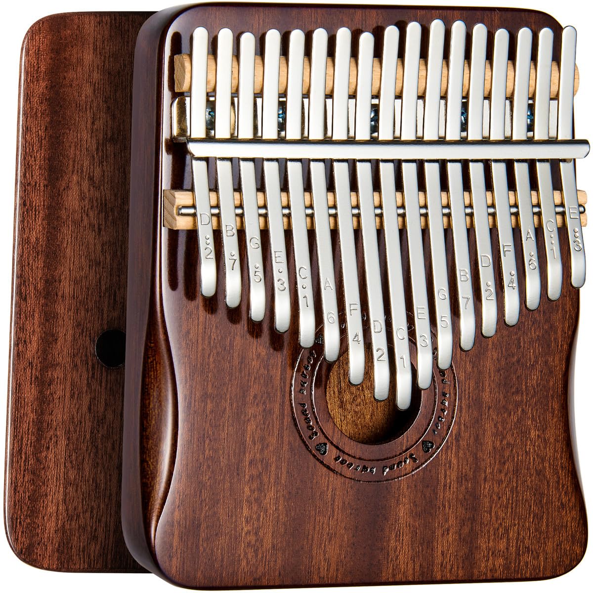 Kalimba Thumb Piano 17 Keys Finger piano for holiday gift (Brownish red)