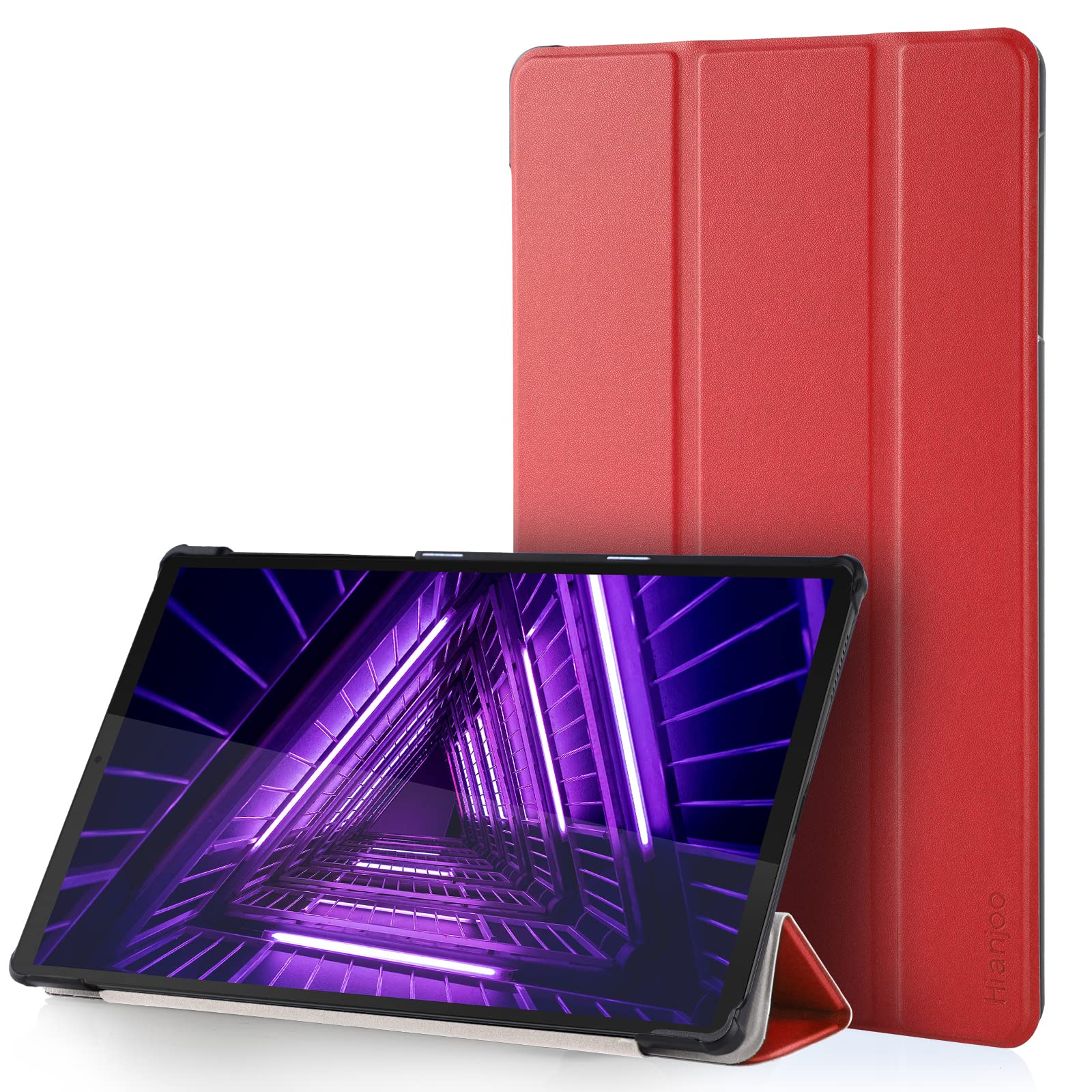 Custodia Con Cover Per Lenovo Tab M10 Plus (3rd Gen) 10.6 Pollici 2022, Funzione Stand E Sveglia/sonno, Con Portacarte, Rossa