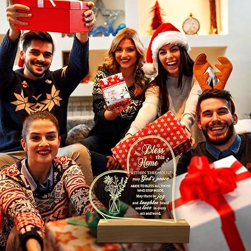 Miniatura 7 de Regalos de inauguración de la casa para el nuevo hogar, bendición de la casa, luz nocturna grabada en acrílico, 5.9 x 7.5 in, regalo cristiano,