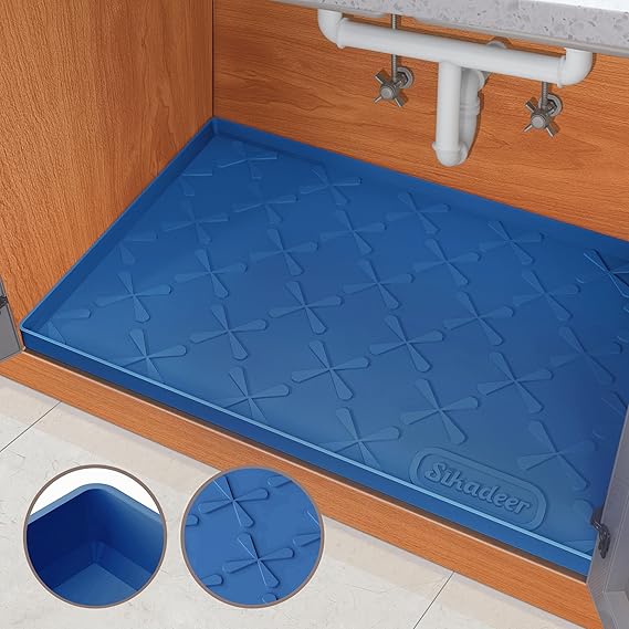 SIKADEER Under Sink Mat for Bathroom Waterproof, 22" x 19