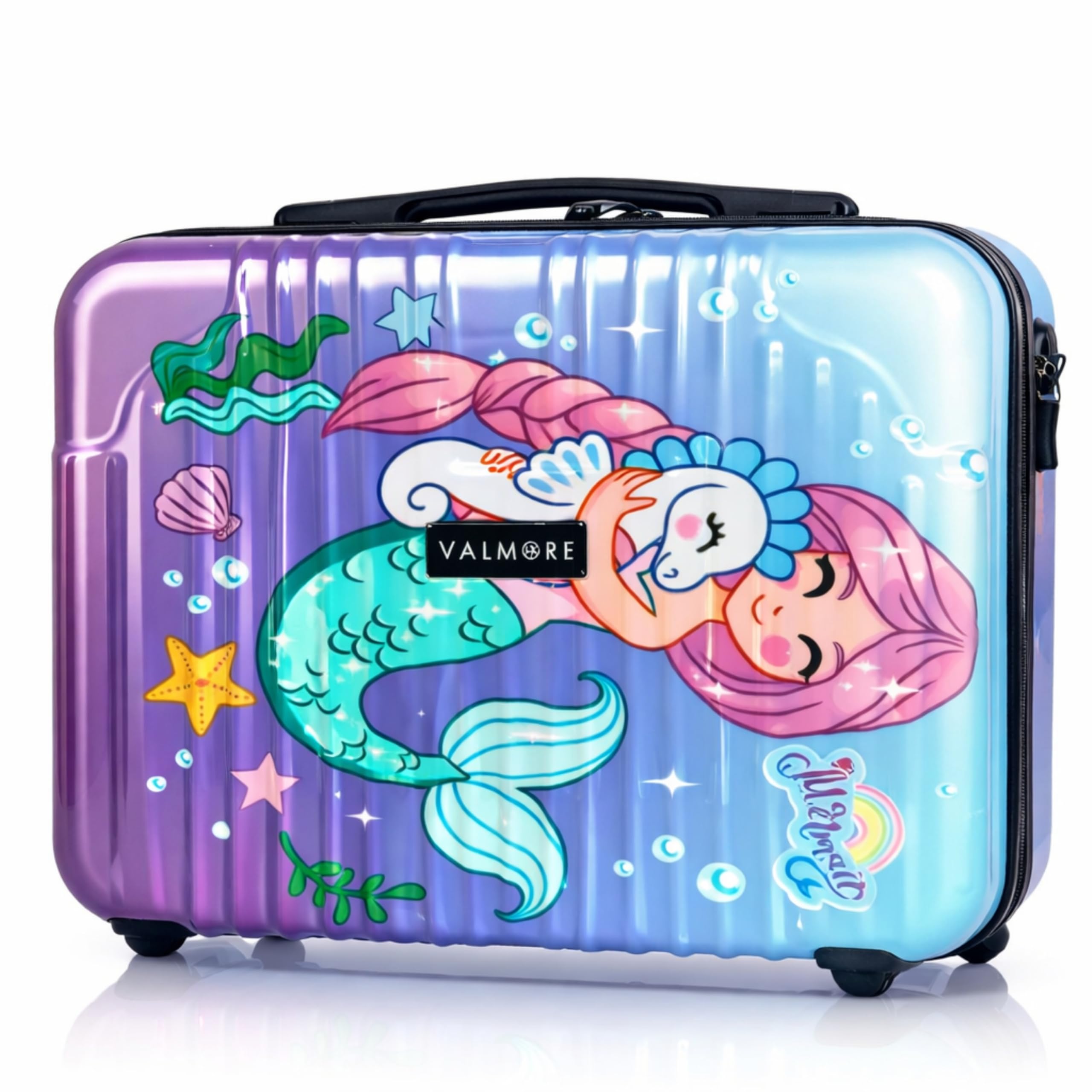 VALMORE Mermaid Printed Hard Shell Vanity Case for Girls | 12 x 9