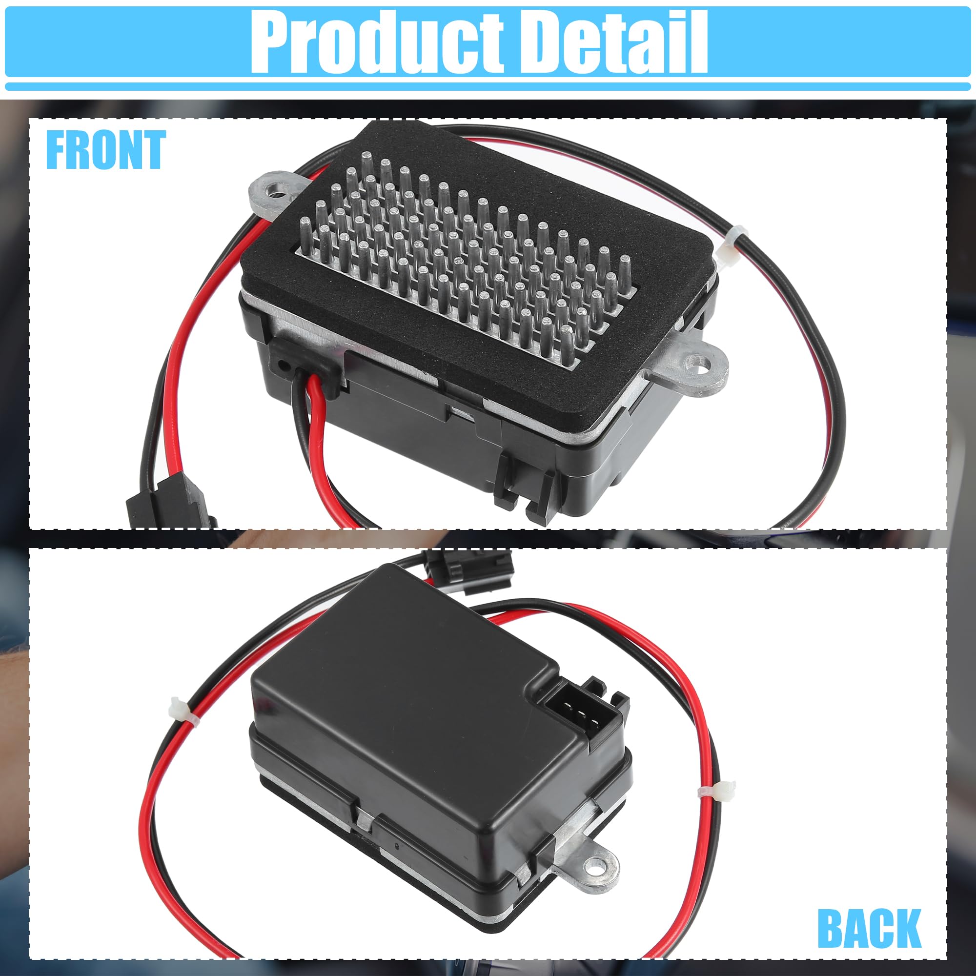QUARKZMAN Coche HVAC Soplador Motor Resistencia para Jeep Grand - 1 Uds Negro