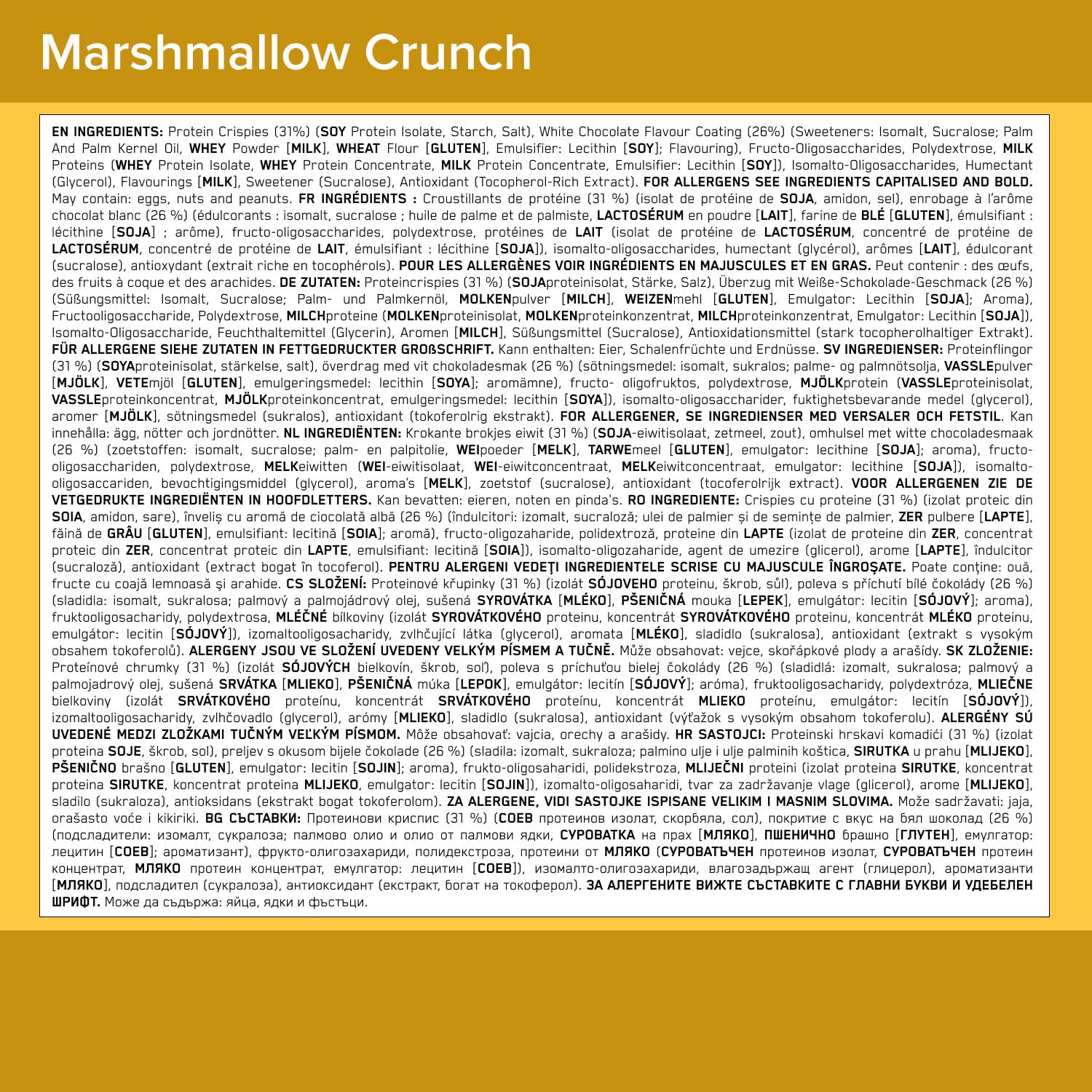 Optimum Nutrition Protein Crisp Bar (10x65g) Malvavisco crujiente