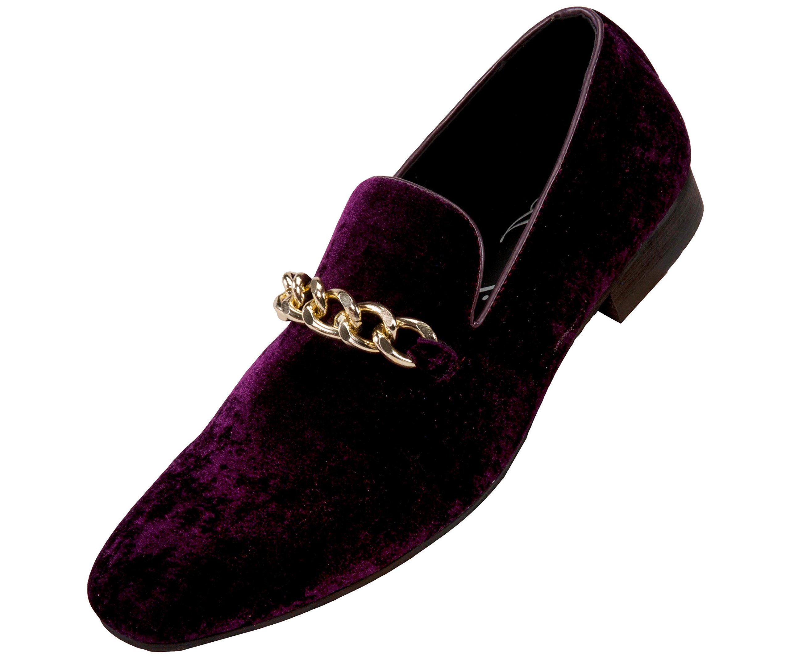 Buy Fay Velvet Men’s SlipOn Shoes with Gold Chain Ornament Dress Shoes