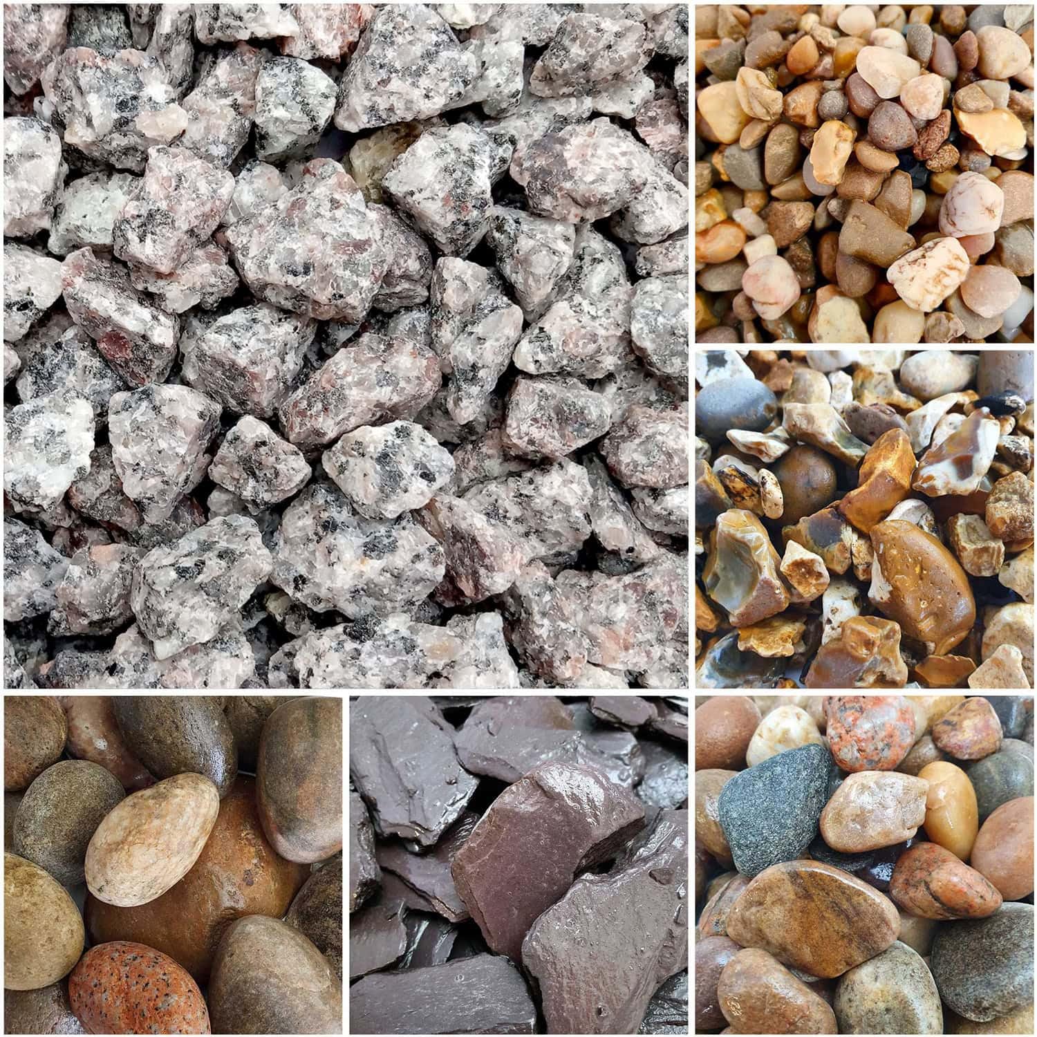 Elixir Gardens Aggregates for Flowerbeds, Rockery, Patio & Paths, Driveway & Ground Cover | From 1kg to 800kg Available | Silver Granite (14mm) 20kg x 2