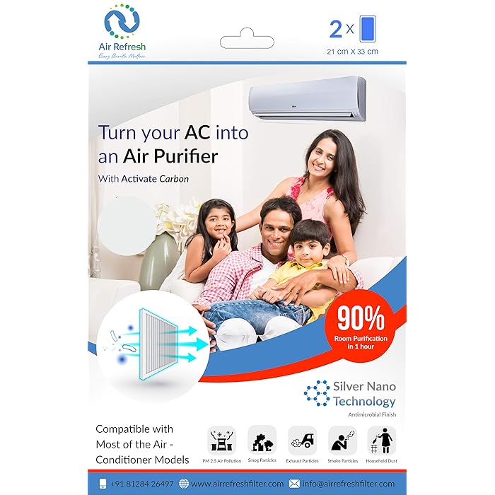 Buy Airrefresh AC Filter with Silver Nanotechnology Pack of 2 Filter