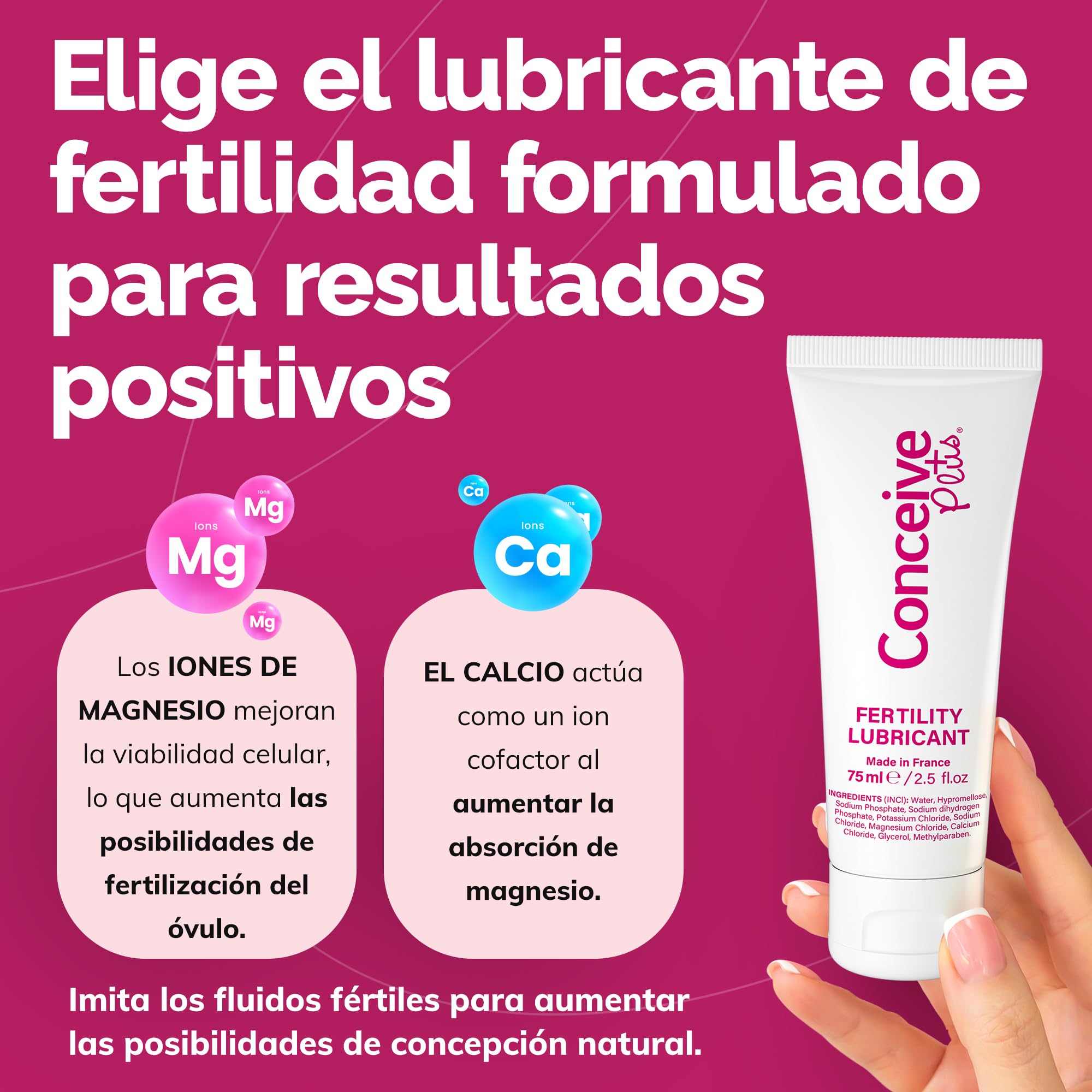 Conceive Plus Gel Lubricante de Fertilidad, Lubricante Amigable con la Fertilidad para Parejas que Intentan Tener un Bebé - 75ml / 2.5 fl oz