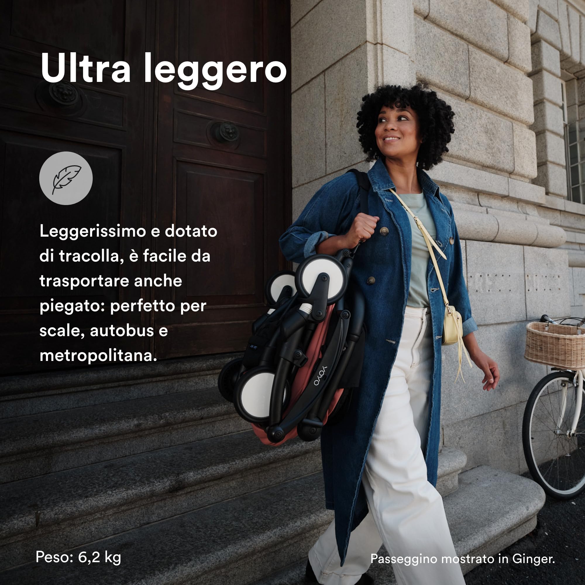 Passeggino Stokke YOYO3 da 6 mesi - Include telaio nero/cuscino seduta Toffee + Capottina - Si ripiega e si apre in un lampo - Leggero e compatto - Compatibile con il bagaglio a mano