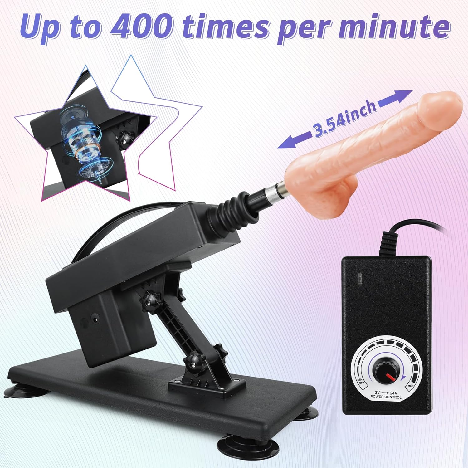 Sex Machine Thrusting Dildo Machine with Attachments, 3XLR Connnector Automatic Sex Machines for Women Adult Sex Toy Dildo Machines with Suction Adapter