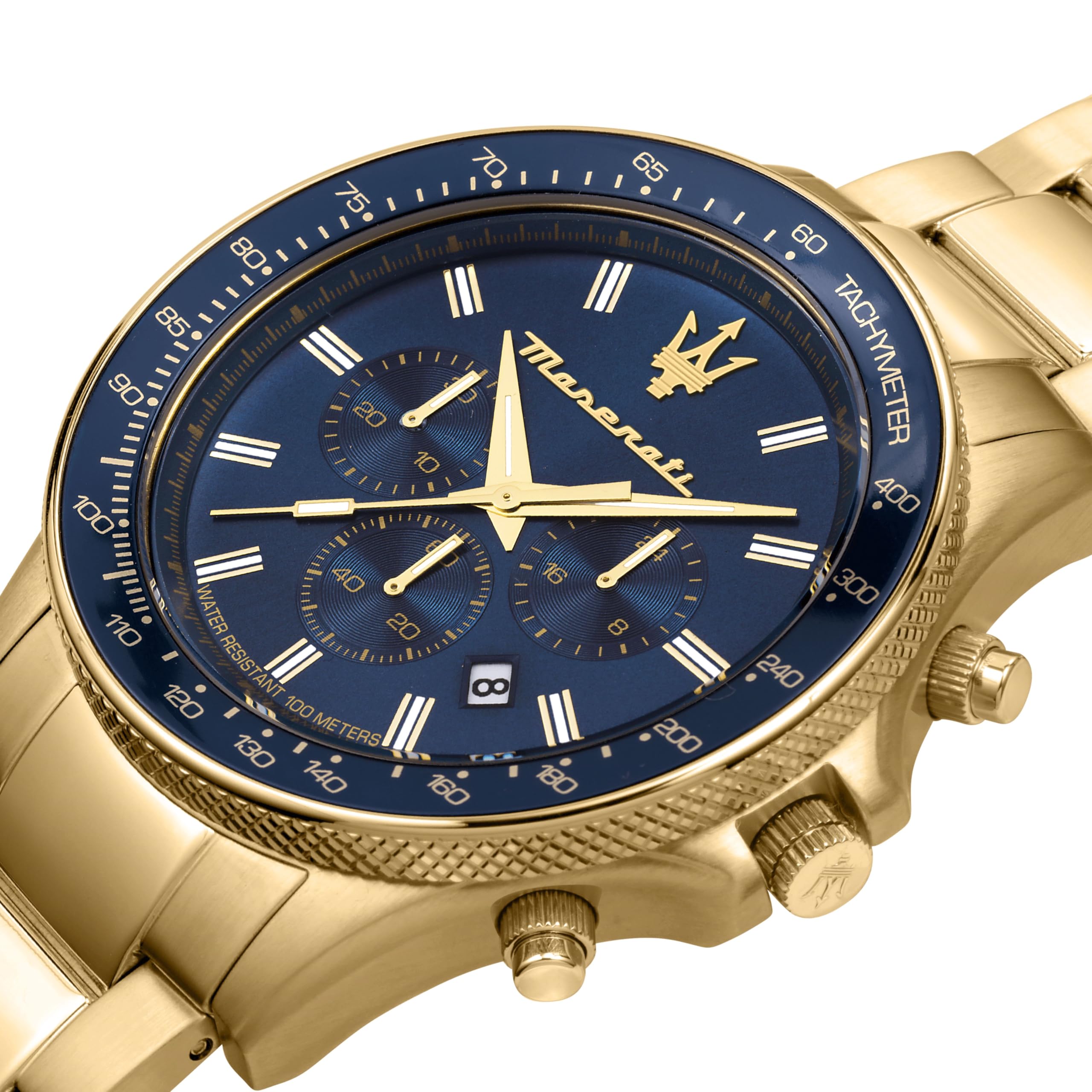 Maserati Orologio da uomo, Collezione Sfida, in Acciaio, PVD oro giallo, con cinturino in Acciaio inossidabile - R8873640005
