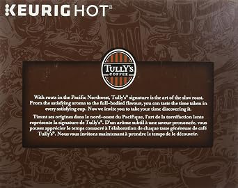 Tully's Coffee Italian Dark Roast Keurig Single-Serve K-Cup Pods, Dark Roast Coffee, 24 Count