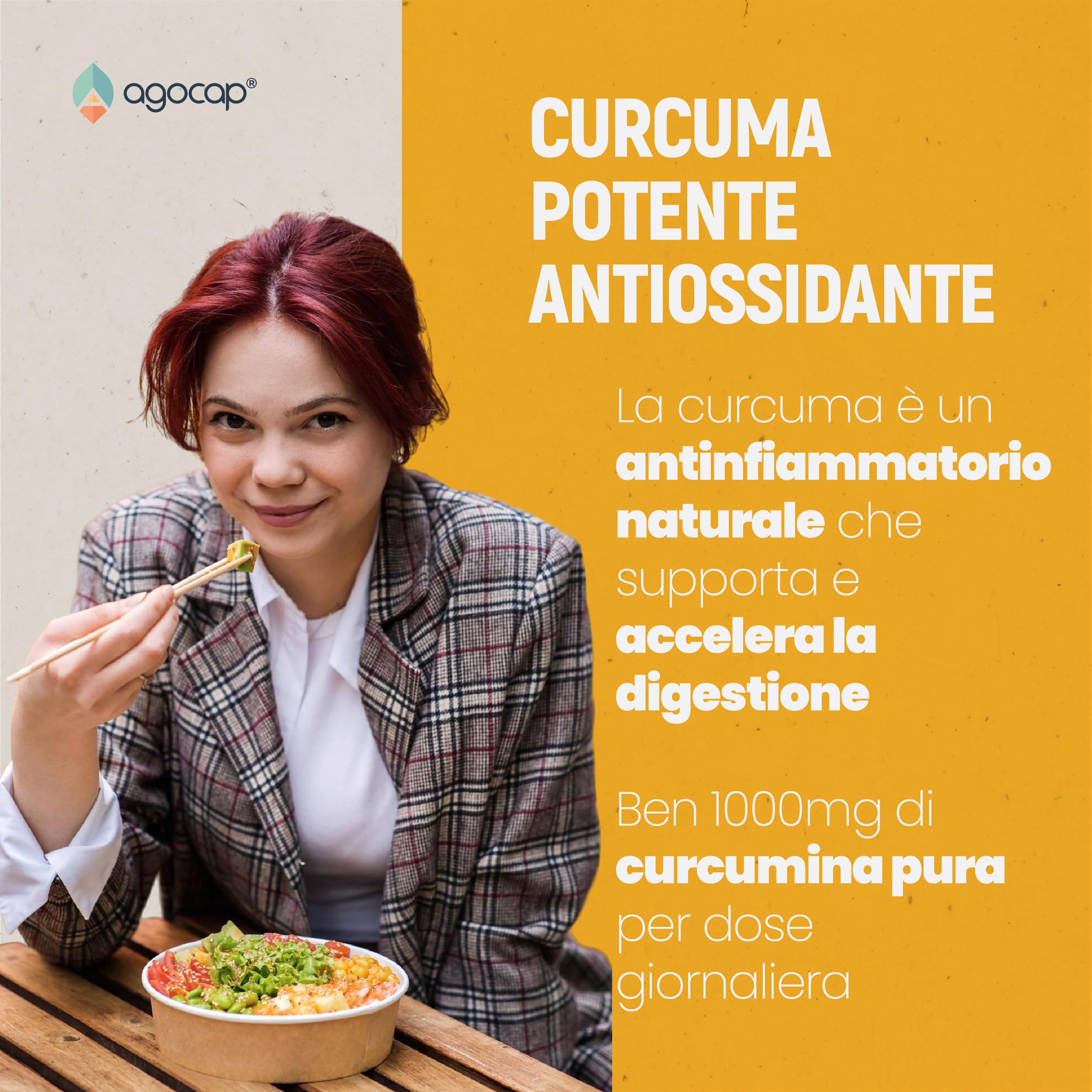 CURCUMA - Curcuma e Piperina, 60 compresse con estratto di curcumina e zenzero. Curcume Naturale + Piperina e Pepe Nero. Curcumina Vegana, Integratore - Made in Italy