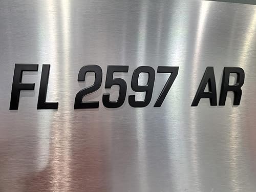 Miniatura 6 de Calcomanías de números de registro de barco con acabado negro de 3 pulgadas, 16 unidades Super Wake