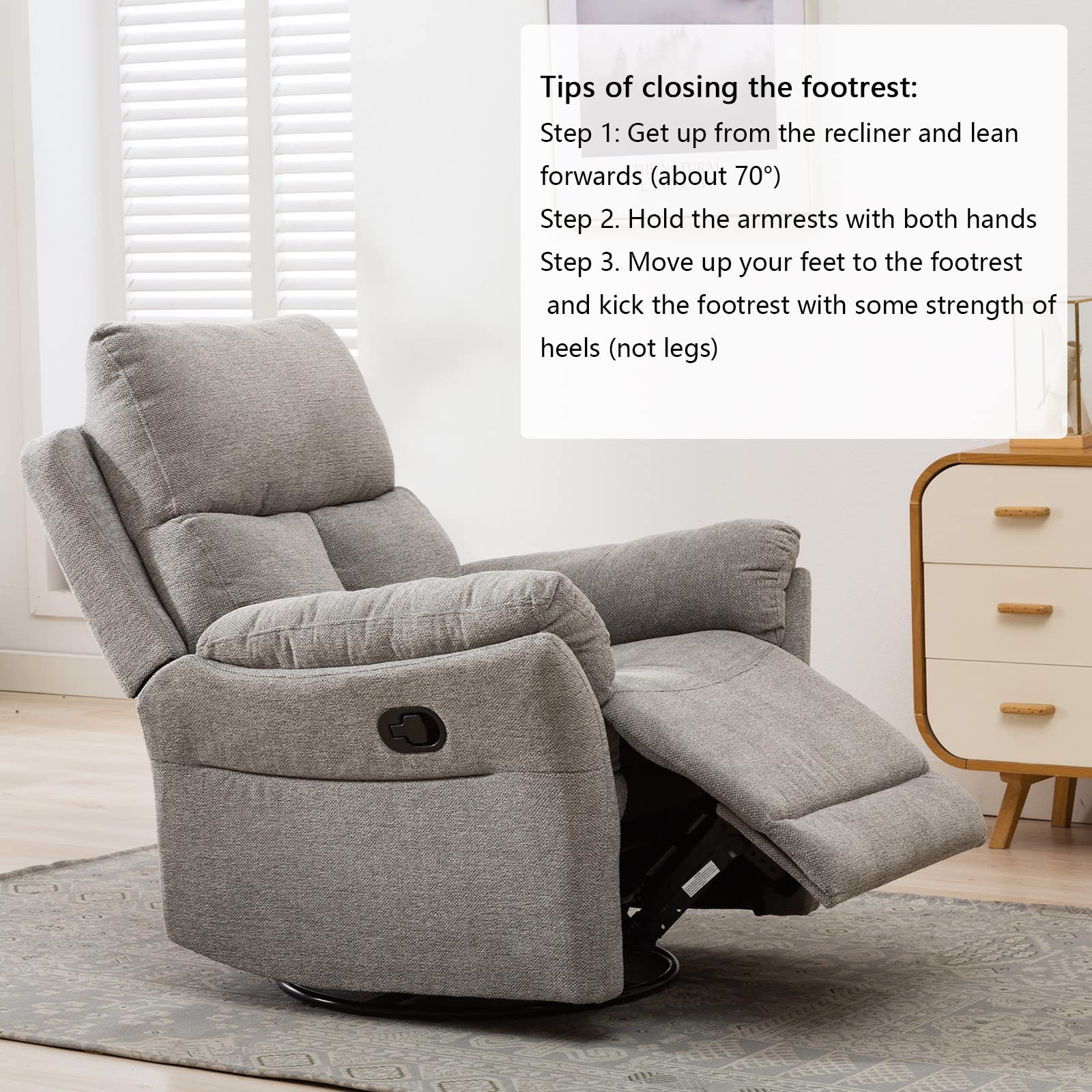 Anj Home Swivel Glider Recliner Rocker Chair For Nursery Manual