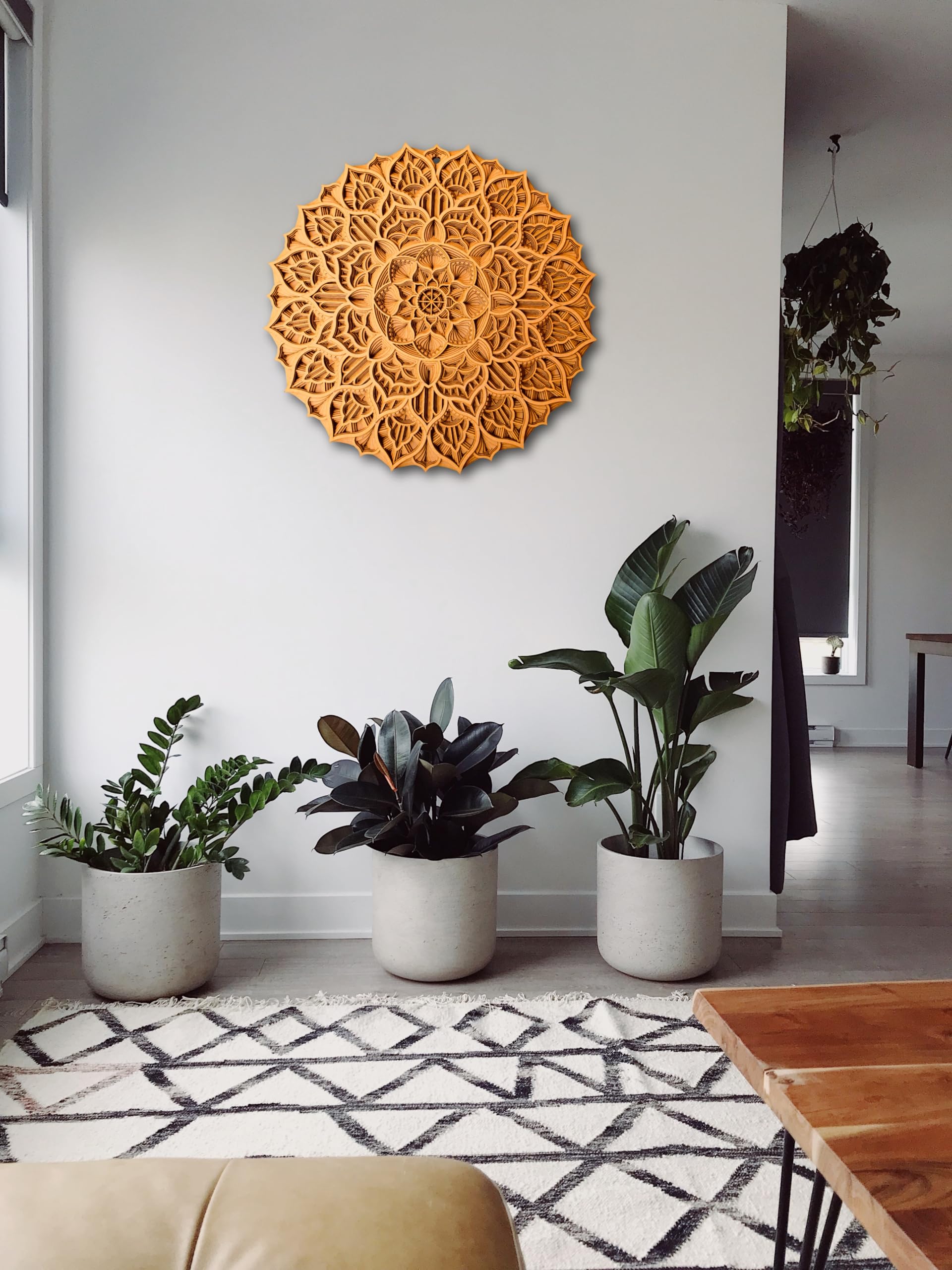 Wooden Multilayered 3D Decorative Mandala Wall Decor | Decorative Round Mandla Wall Art for Living Room Wall Hanging Home Decor | RM08 (18" x 18" Inch)