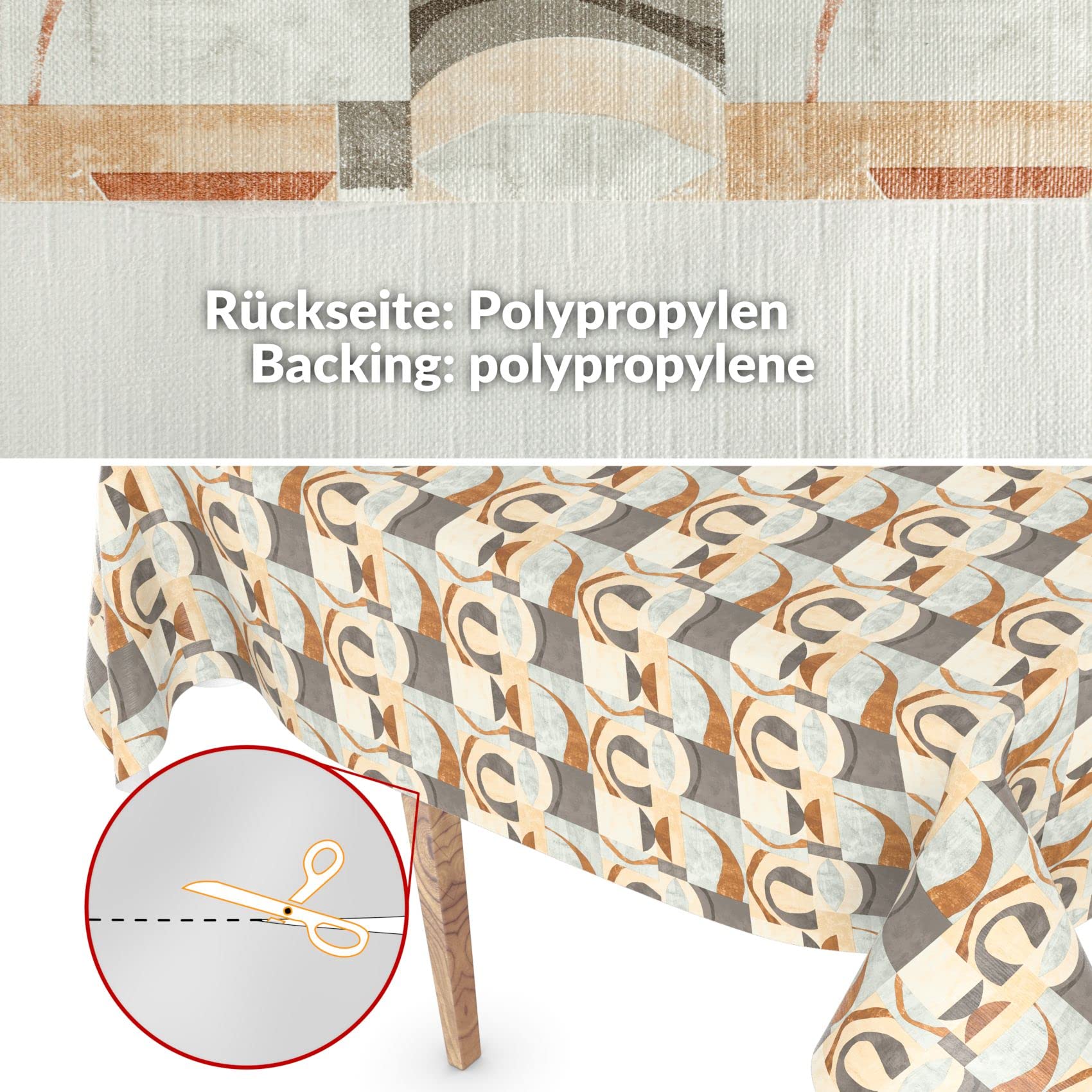 Tovaglia Cerata, Lavabile, Antiscivolo, Con Nastro, Rettangolare, Rotonda, Ovale, Motivo, Colore A Scelta (struttura In Lino Verde, Rettangolare, 110 X 140 Cm