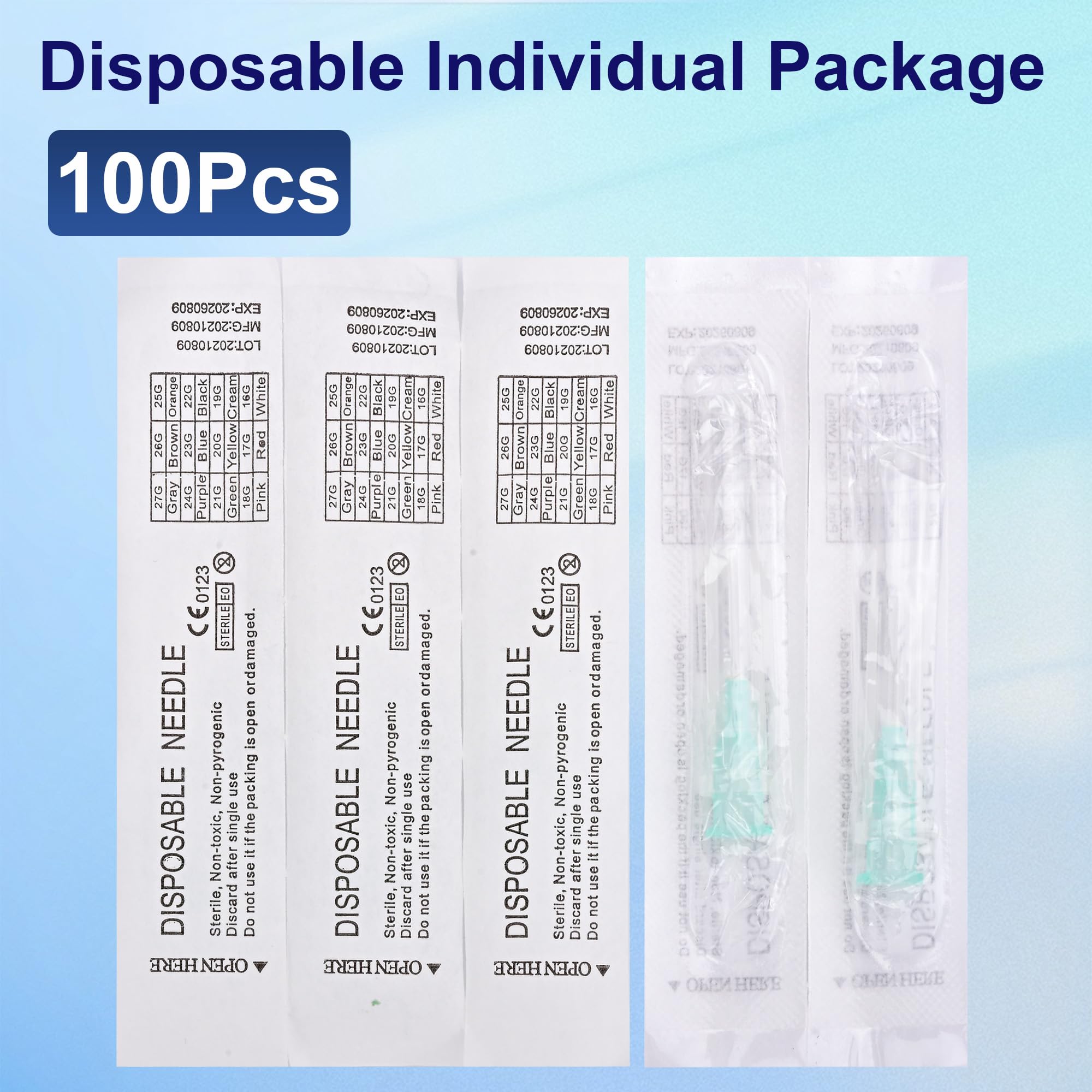 32G Disposable Luer Lock Accessories 4/25in (4mm) Needle, Individually Sterile Sealed, Pack of 100 — Amazon image 3