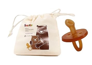 SWEETIE Rubber Pacifier Natural Rubber Pacifier Orthodontic 1 Count Original Natural Rubber Pacifier 0-6 Small