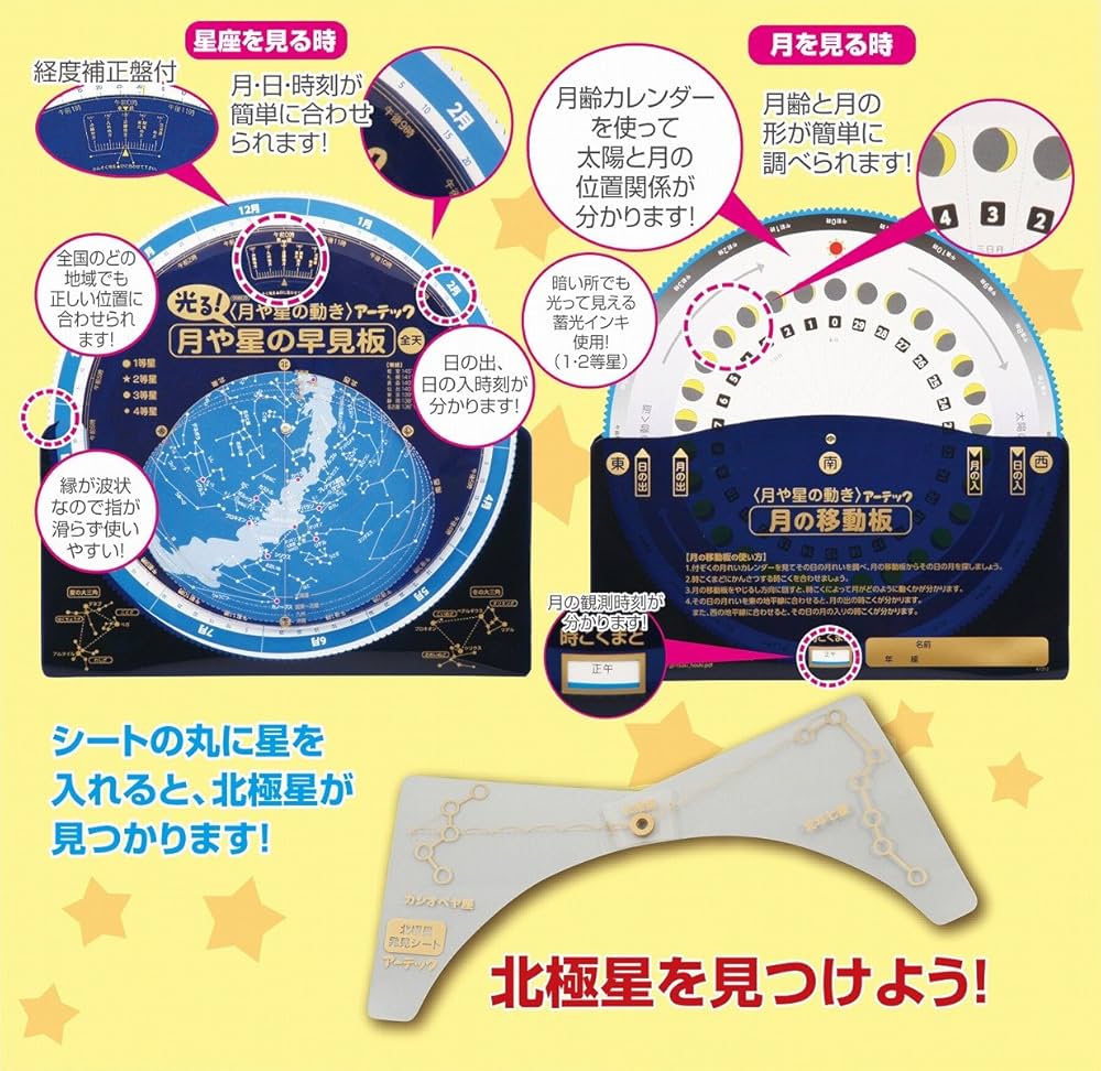 星の早見板 Amazon.co.jp: アーテック 月や星の早見板 北極星発見シート付