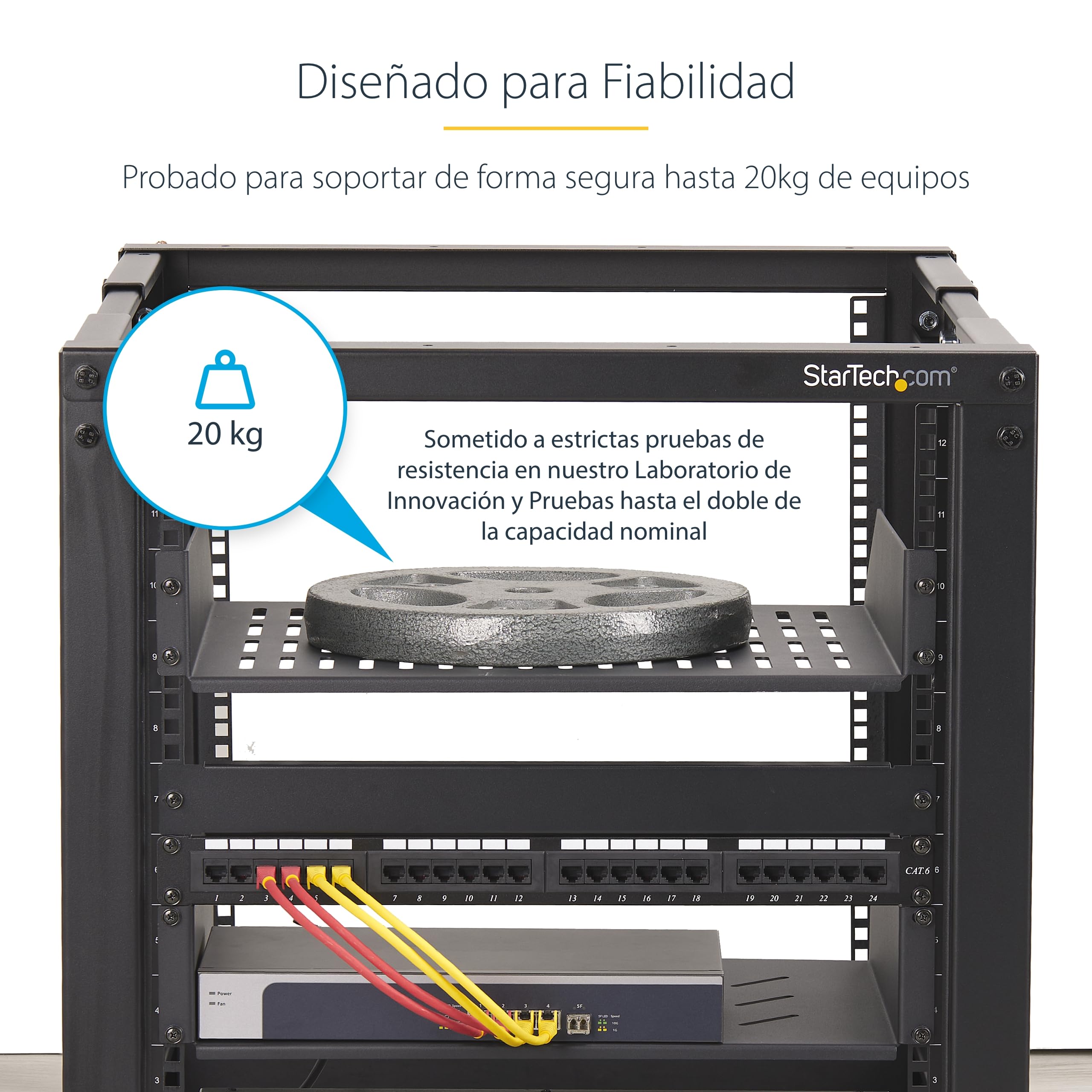StarTech.com Estante 2U Ventilado Voladizo para Rack - Bandeja para Rack - Profundidad de Montaje 40,64cm - 20kg
